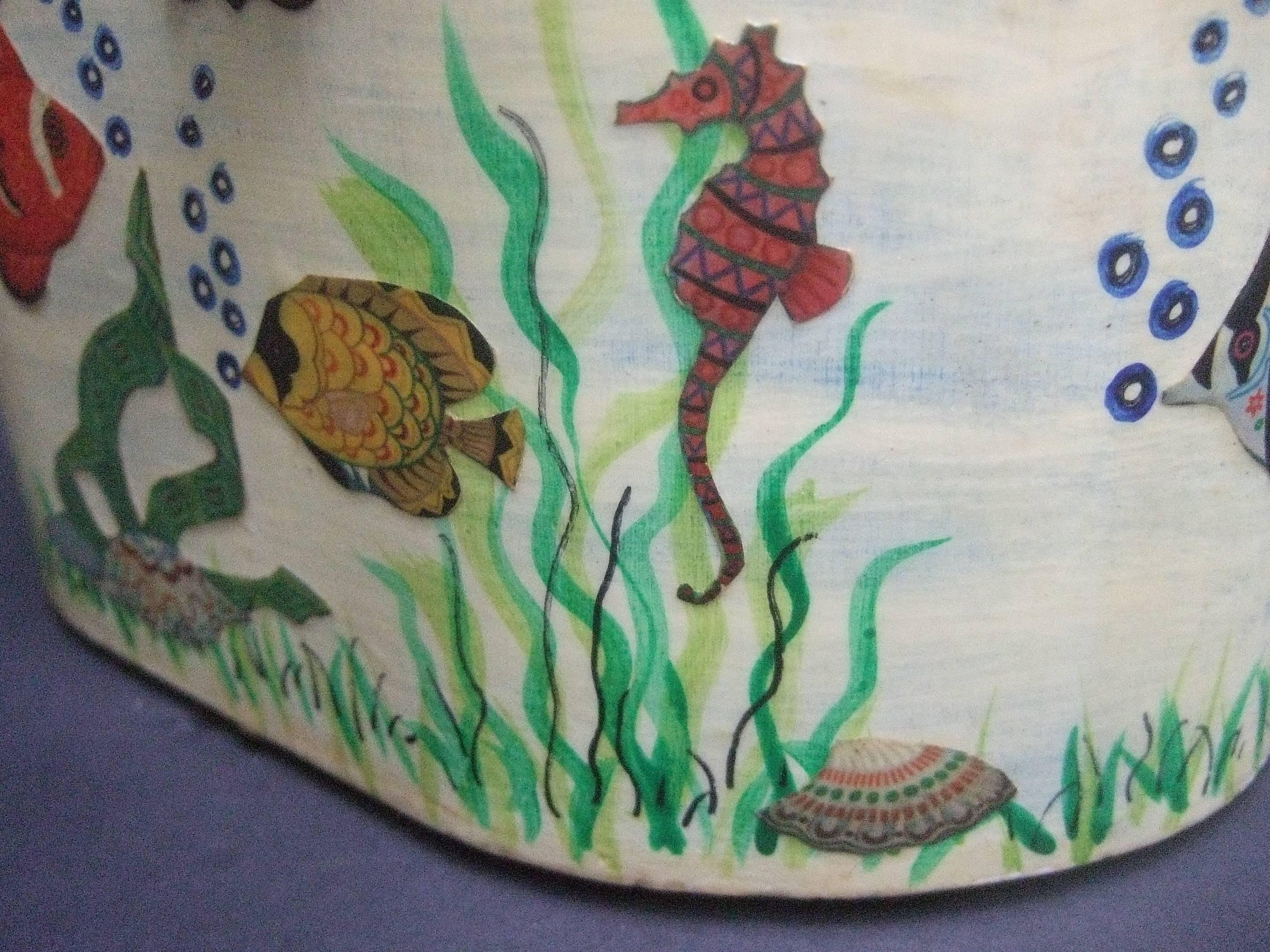 Skurrile Sea Life Decoupage Box Geldbörse von Billie Ross aus Palm Beach  im Zustand „Gut“ im Angebot in University City, MO