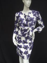 Milly New York Crisp Baumwolle geblümt Jacke / Kleid Ensemble