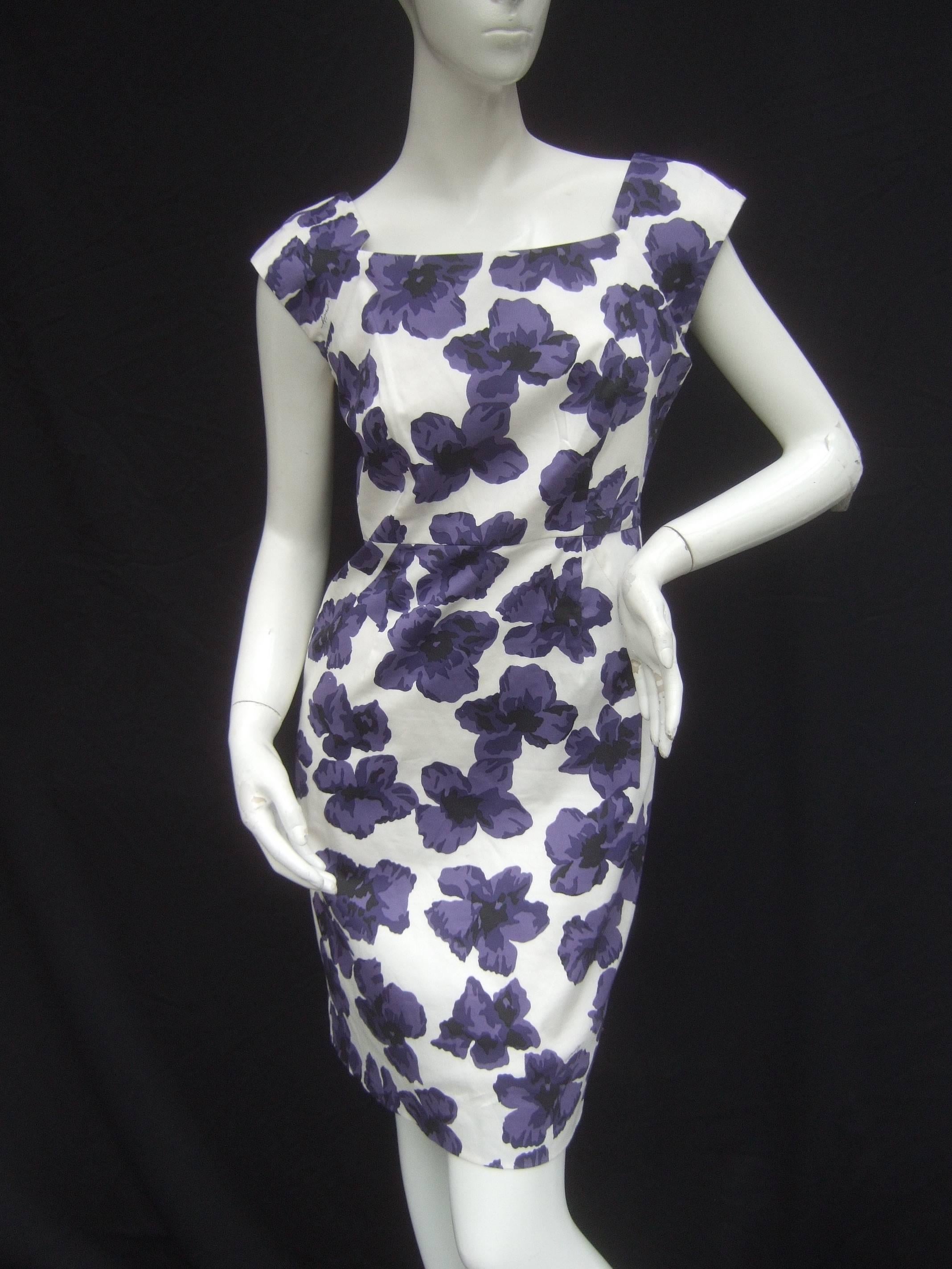 Milly New York Crisp Cotton Floral Jacket / Dress Ensemble  In Excellent Condition In University City, MO