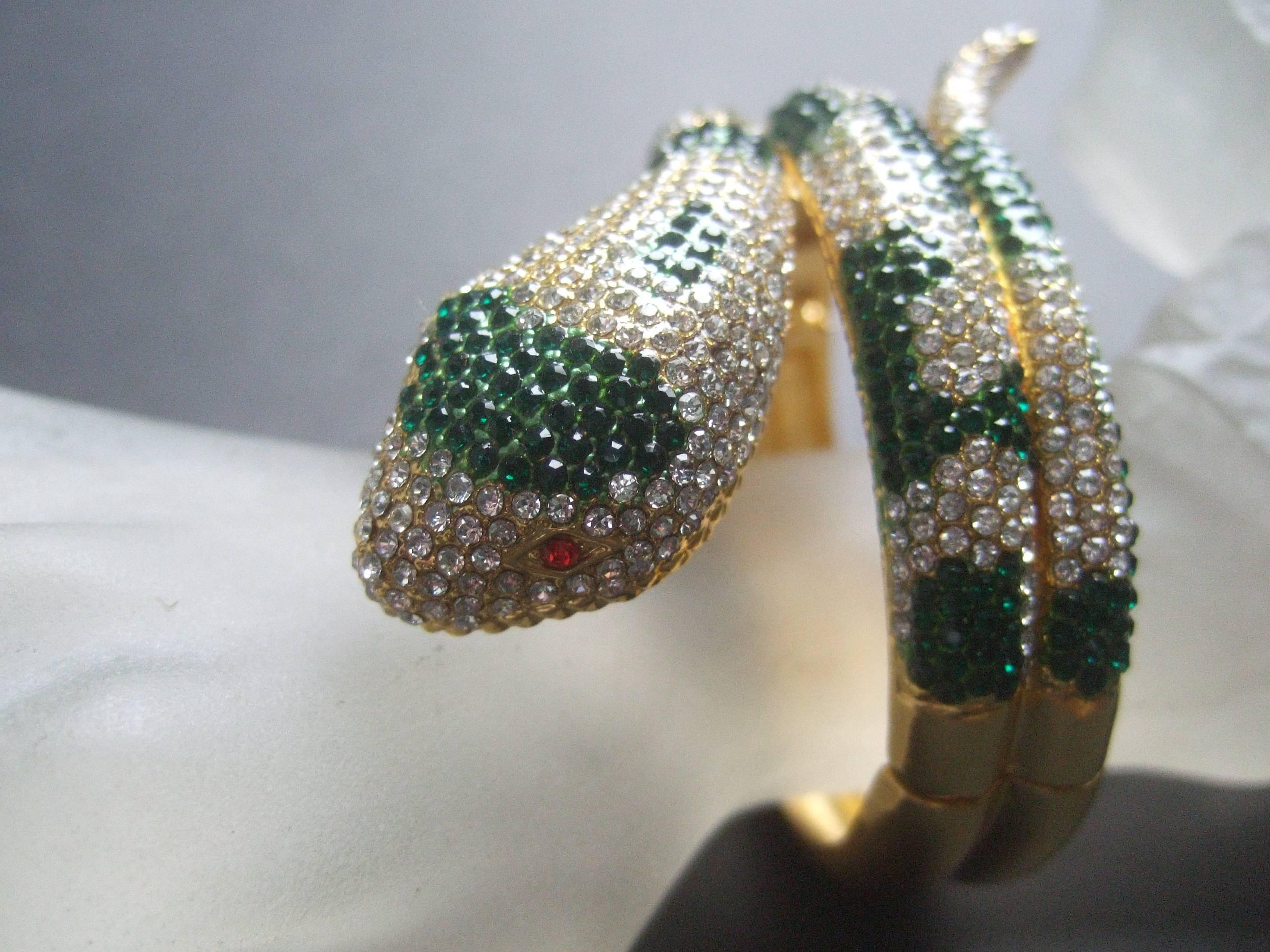 Glittering Crystal Hinged Serpent Bracelet  1