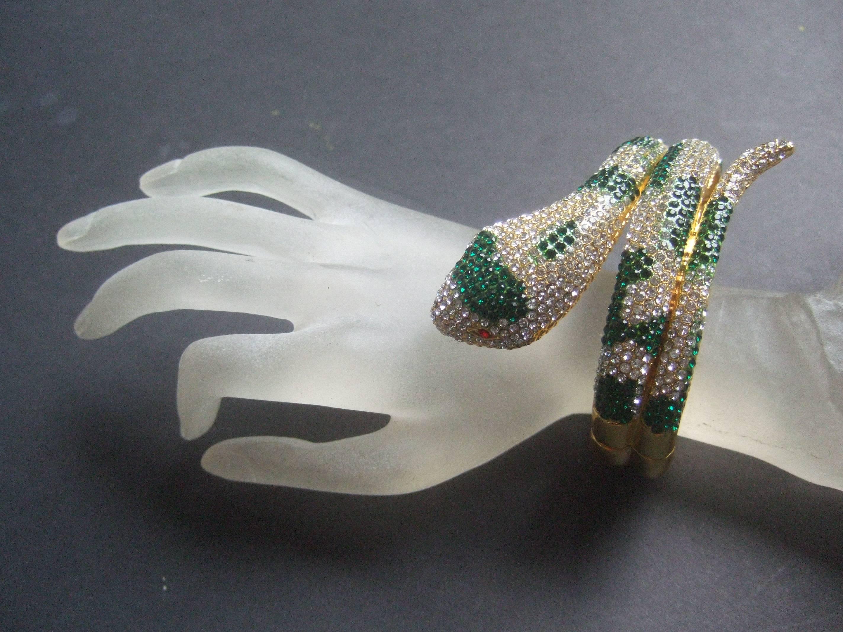Glittering Crystal Hinged Serpent Bracelet  In Excellent Condition In University City, MO