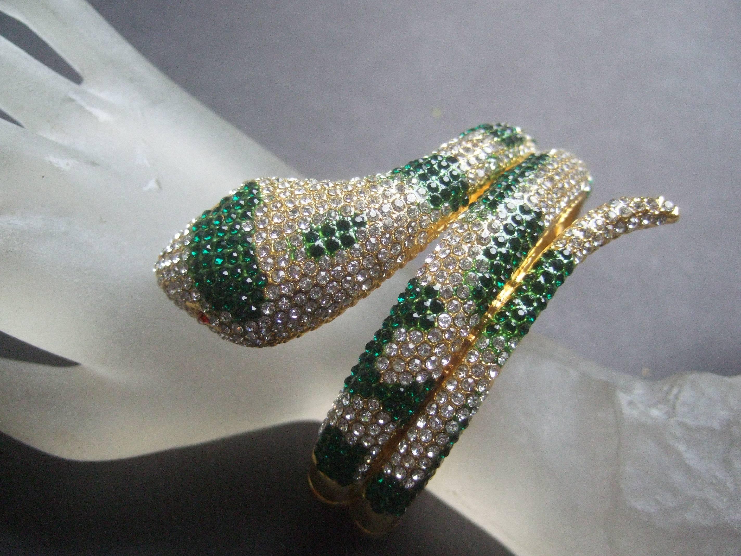 Glittering Crystal Hinged Serpent Bracelet  2