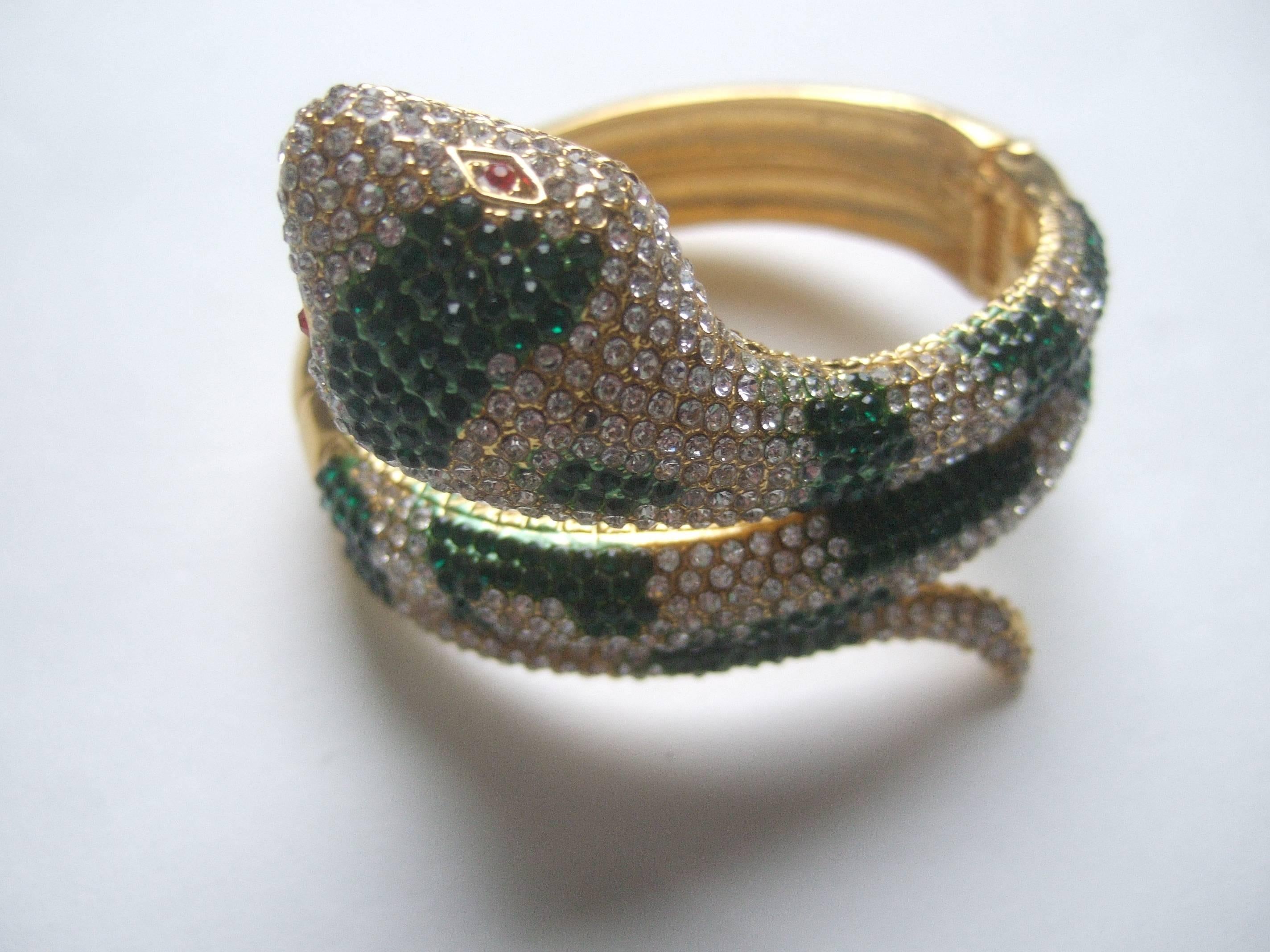 Glittering Crystal Hinged Serpent Bracelet  4
