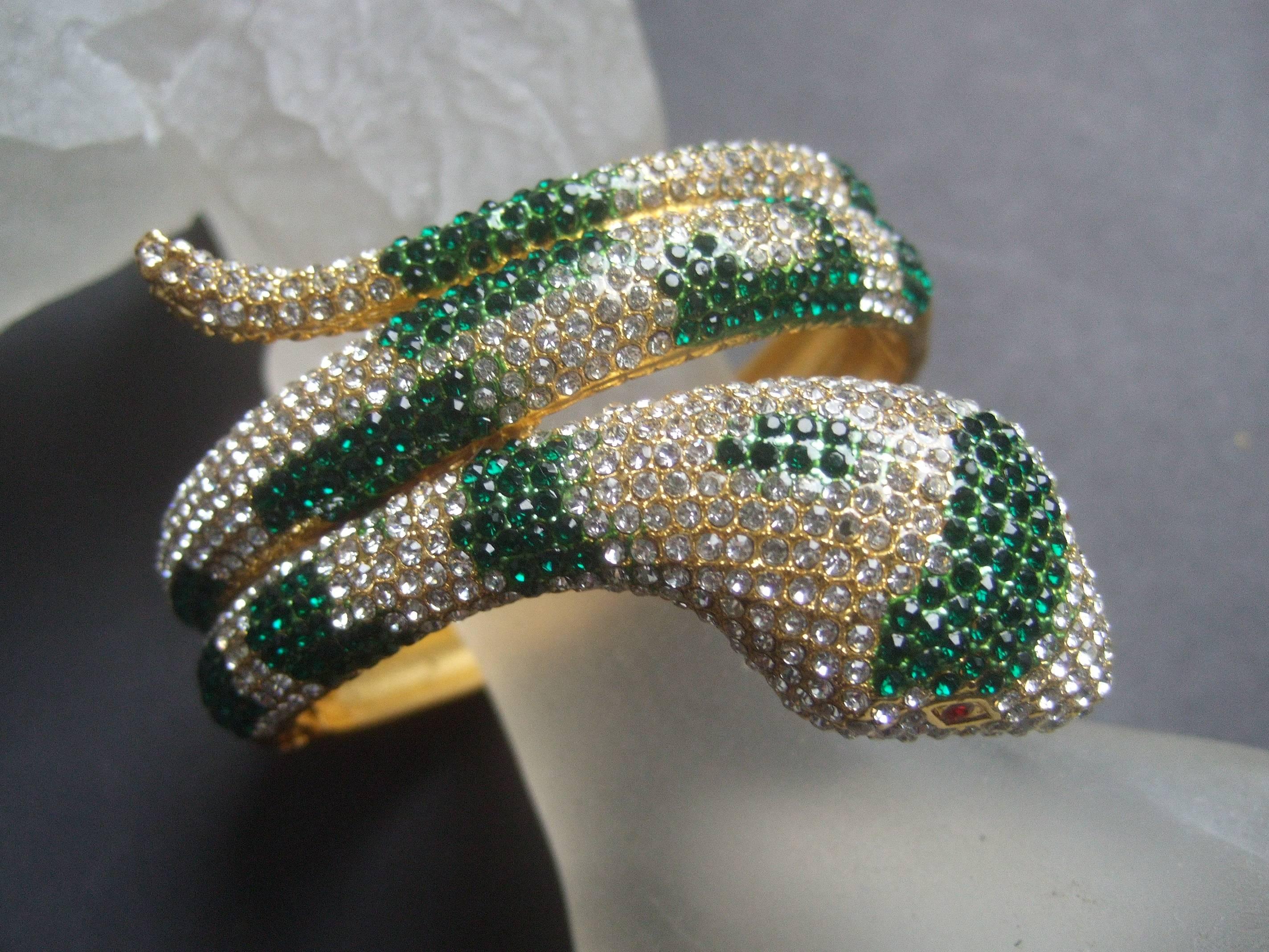 Glittering Crystal Hinged Serpent Bracelet  5