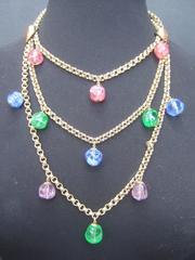 Collana a pettorina con perline di vetro di Bill Blass, 1970 ca.