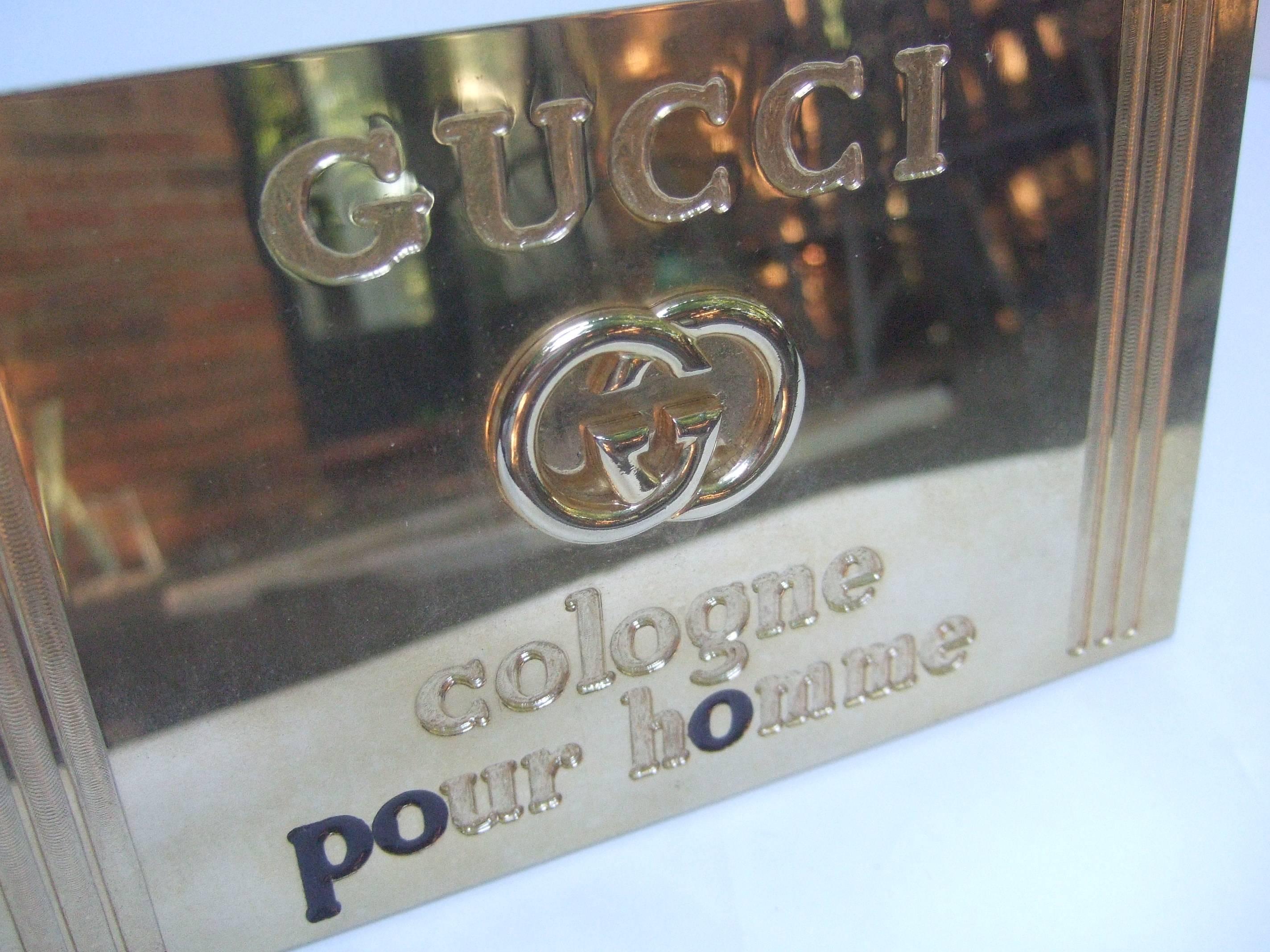 Gucci Italy Brass Metal Display Sign c 1980s 3