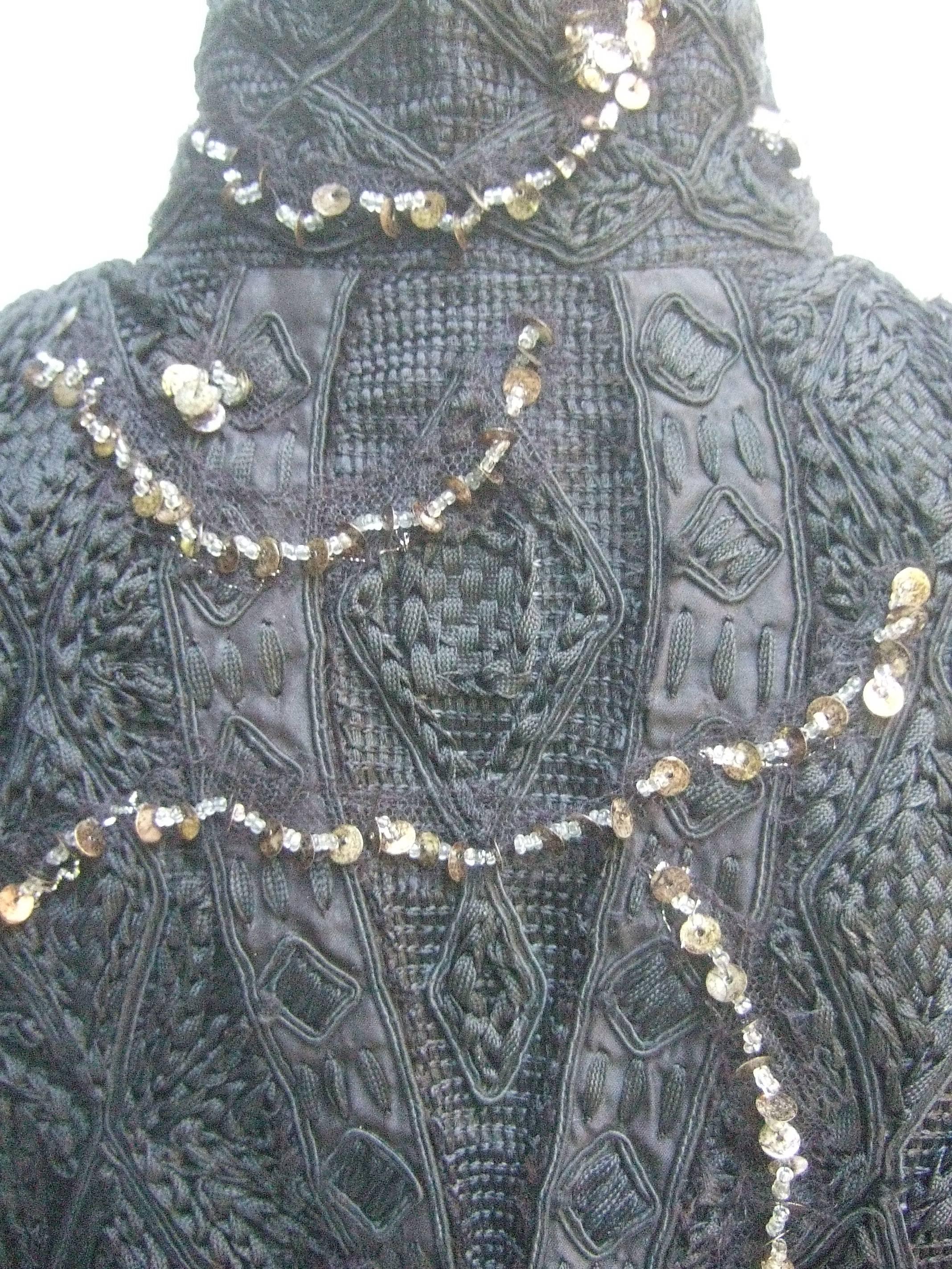 Ralph Lauren Collection Embroidered Black Silk Sequined Capelet Shrug 4