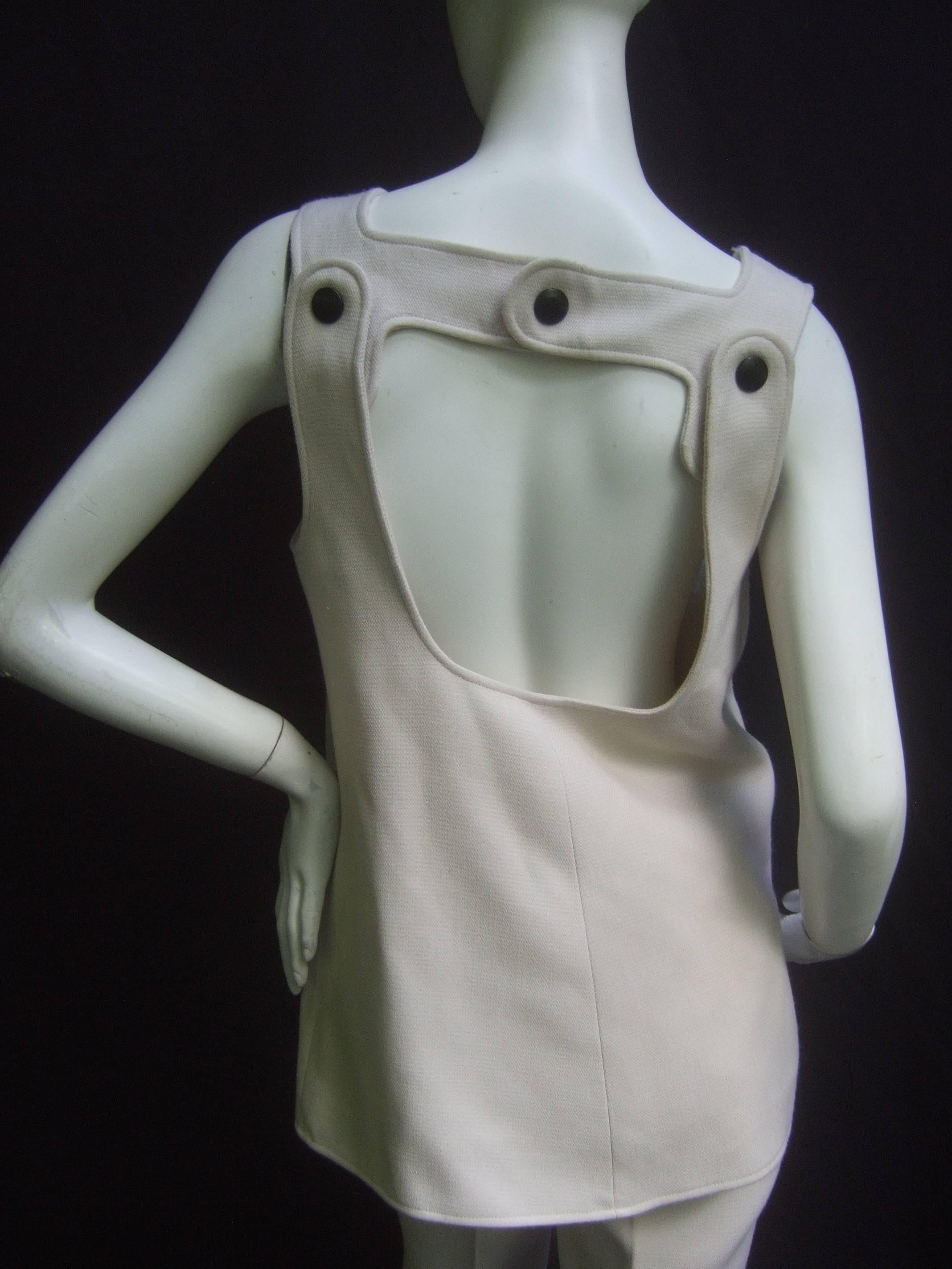 Gray Incredible Space Age Courreges Couture Trouser Suit. 1960's.