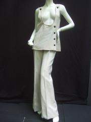 Incroyable combinaison pantalon Courreges Couture de l'A Space. 1960's.