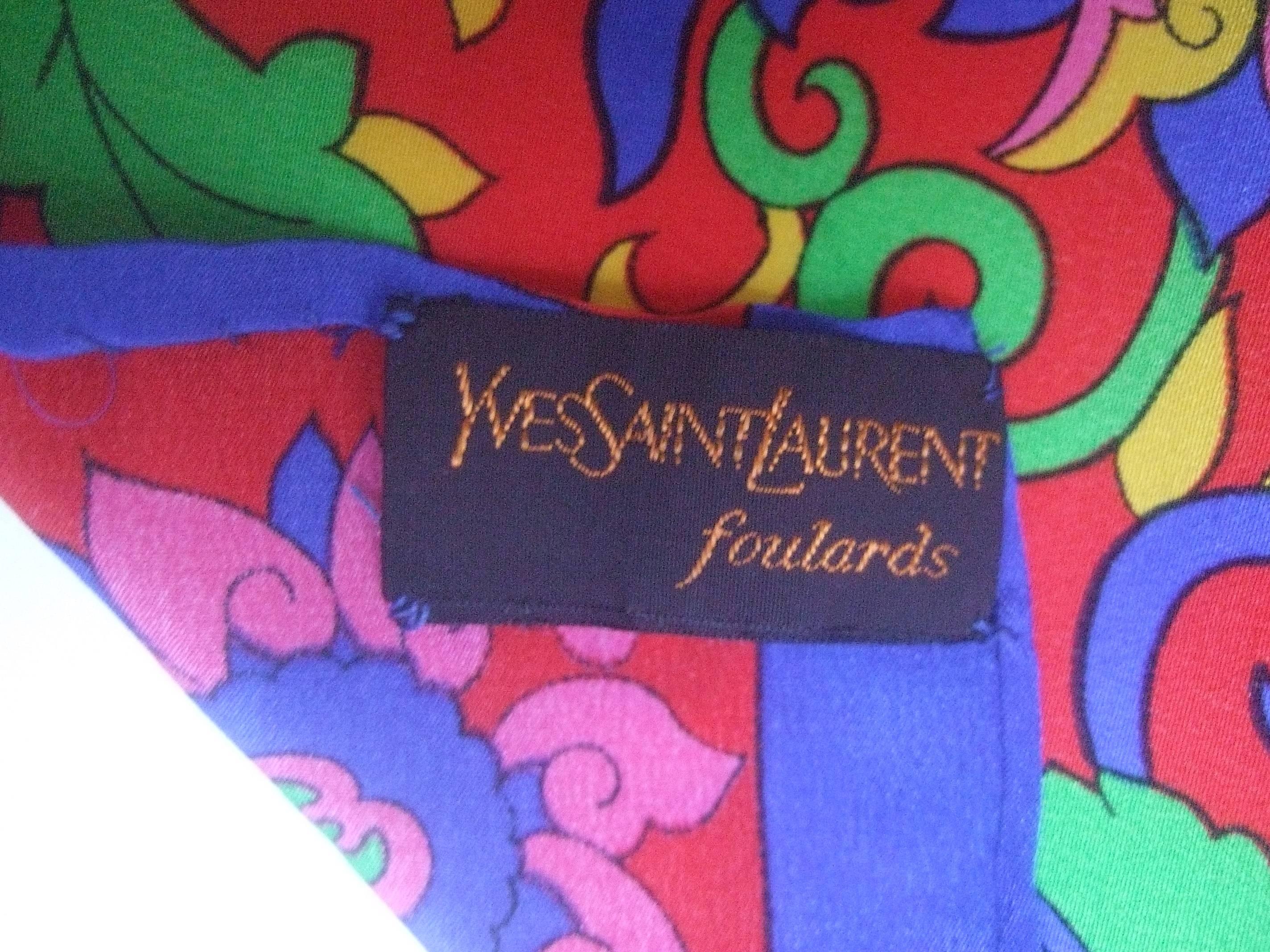 Women's Yves Saint Laurent Silk Oblong Flower Design Scarf 