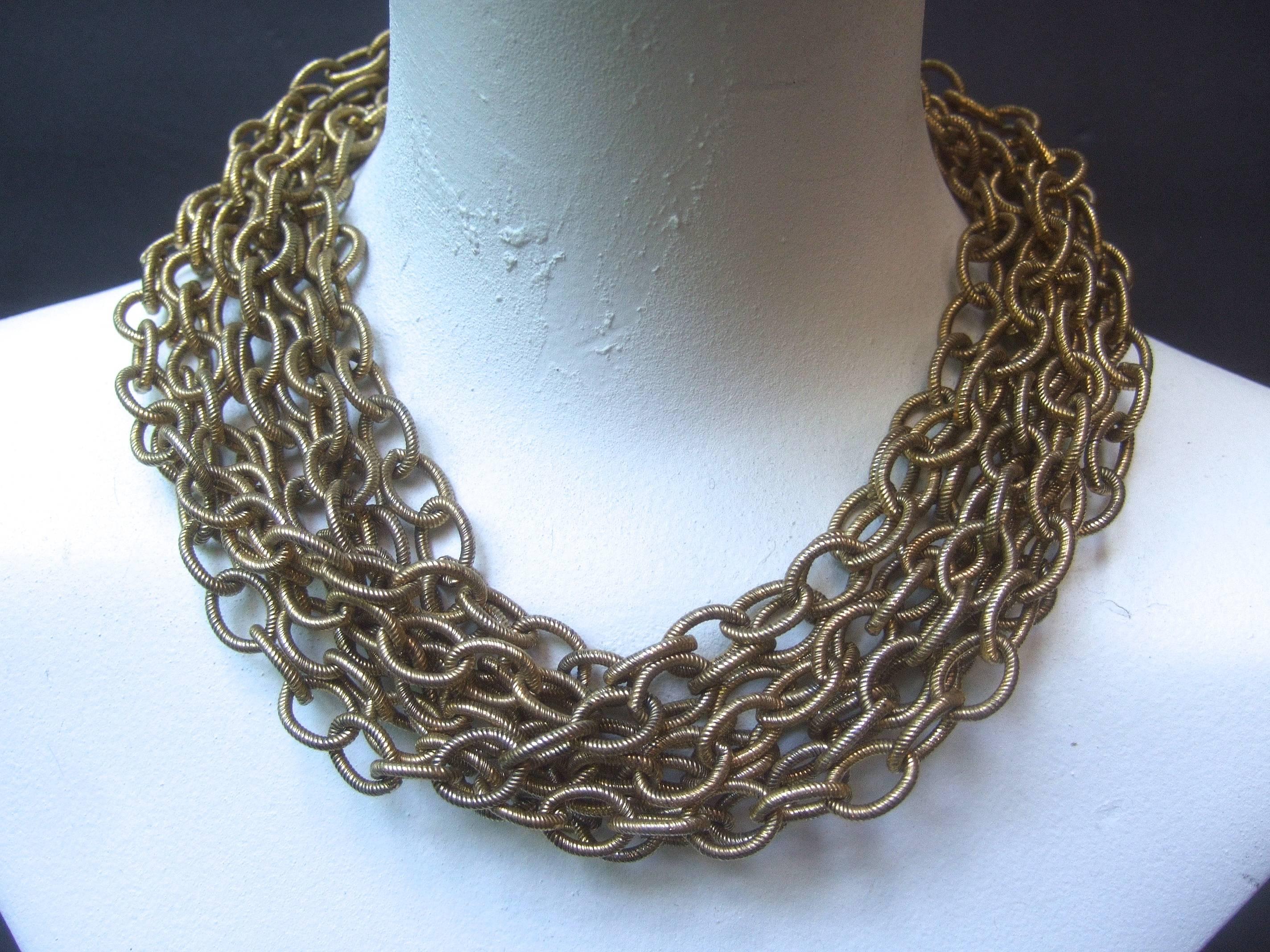 Bold Gilt Choker Chain Necklace Designed by R J Graziano    2
