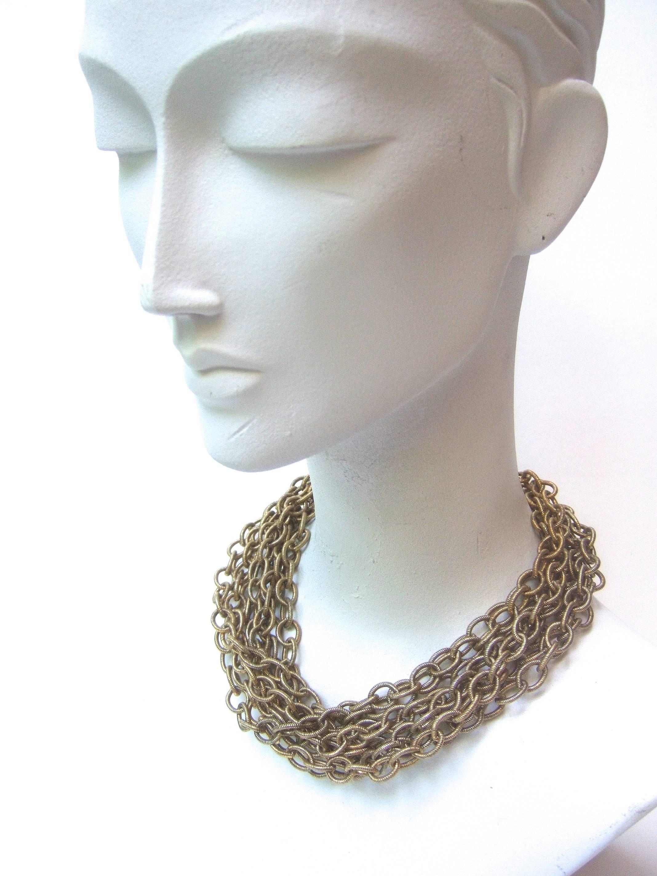 Women's Bold Gilt Choker Chain Necklace Designed by R J Graziano   