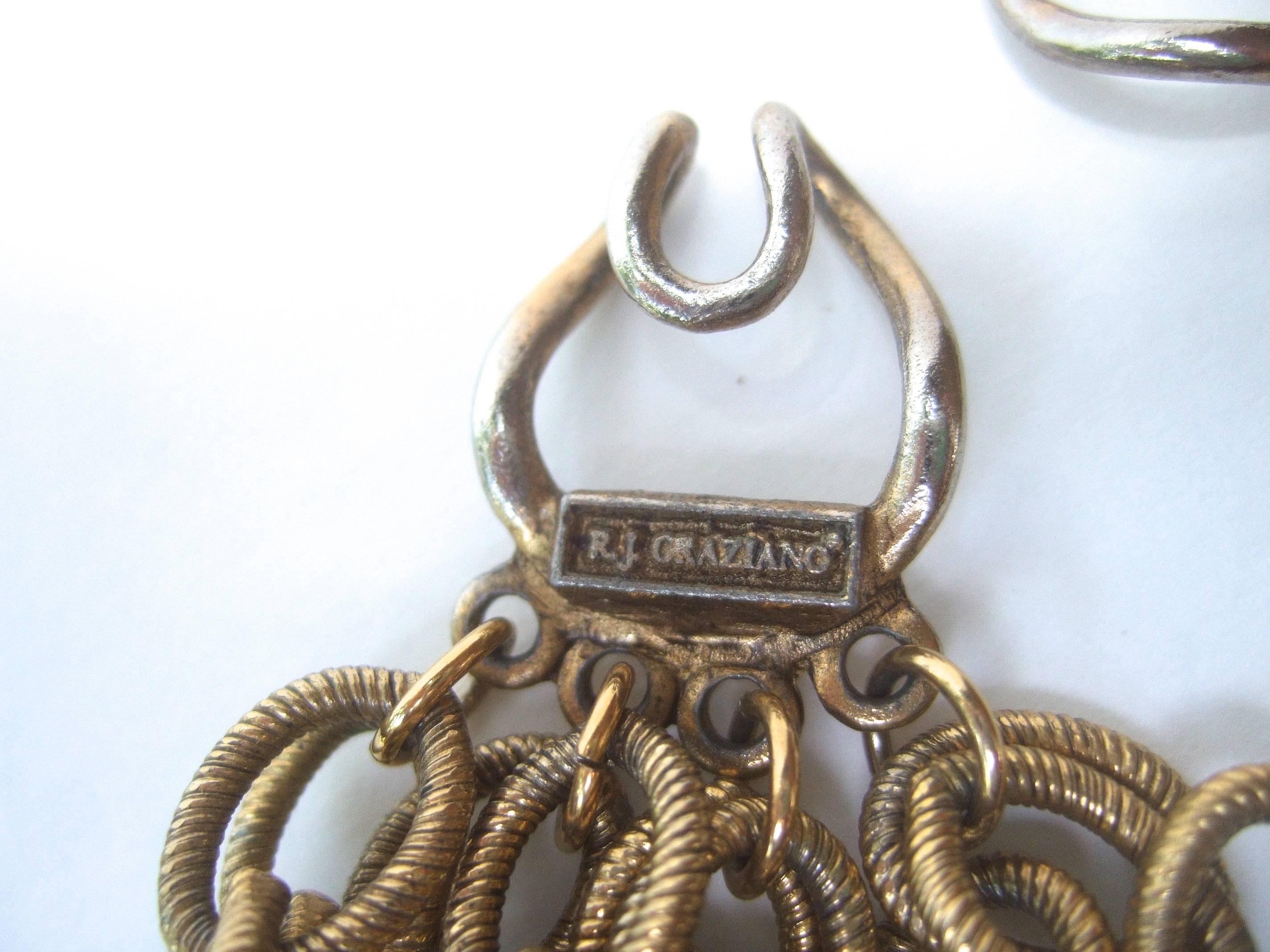 Bold Gilt Choker Chain Necklace Designed by R J Graziano    3