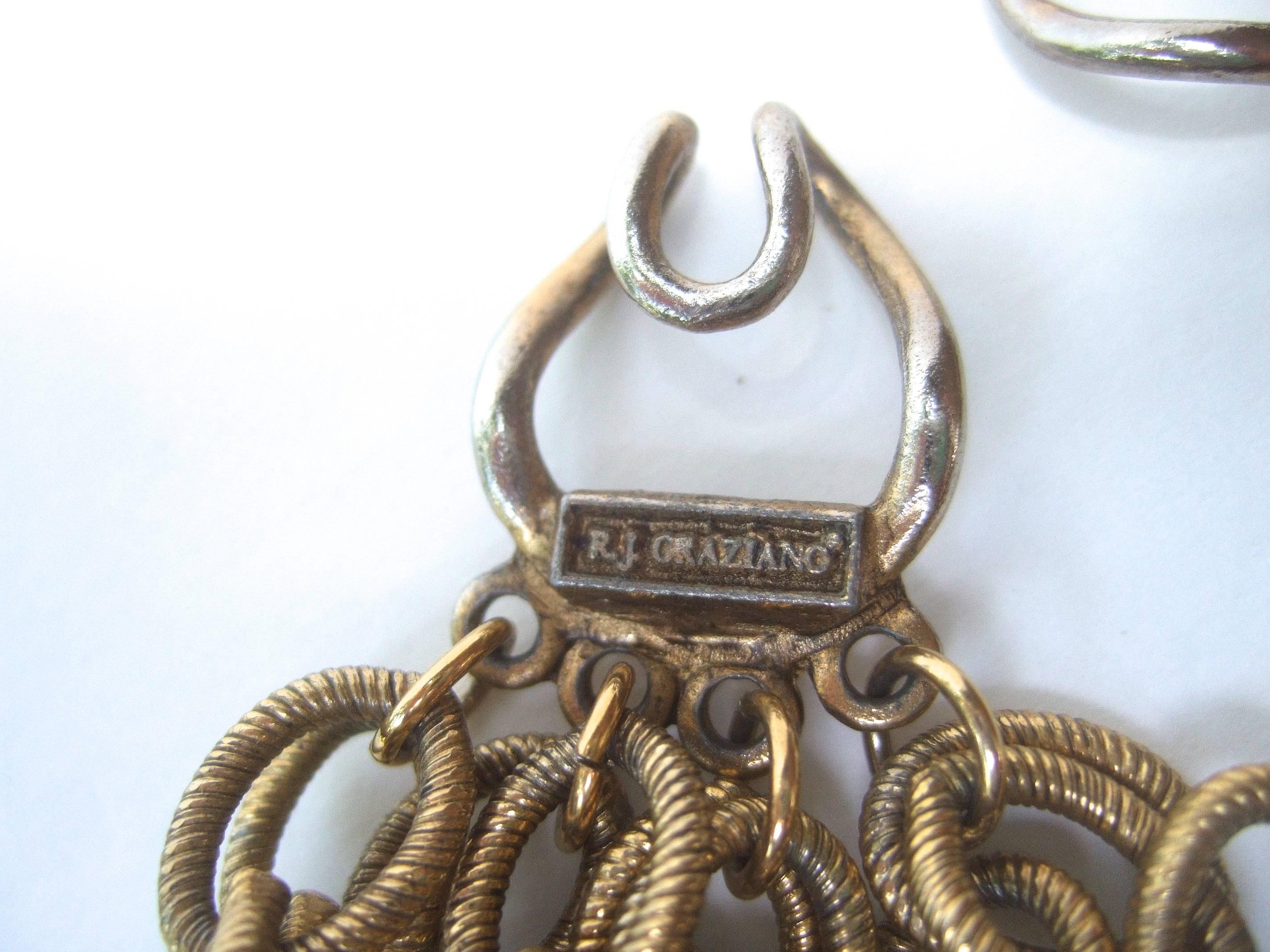 Bold Gilt Choker Chain Necklace Designed by R J Graziano 3