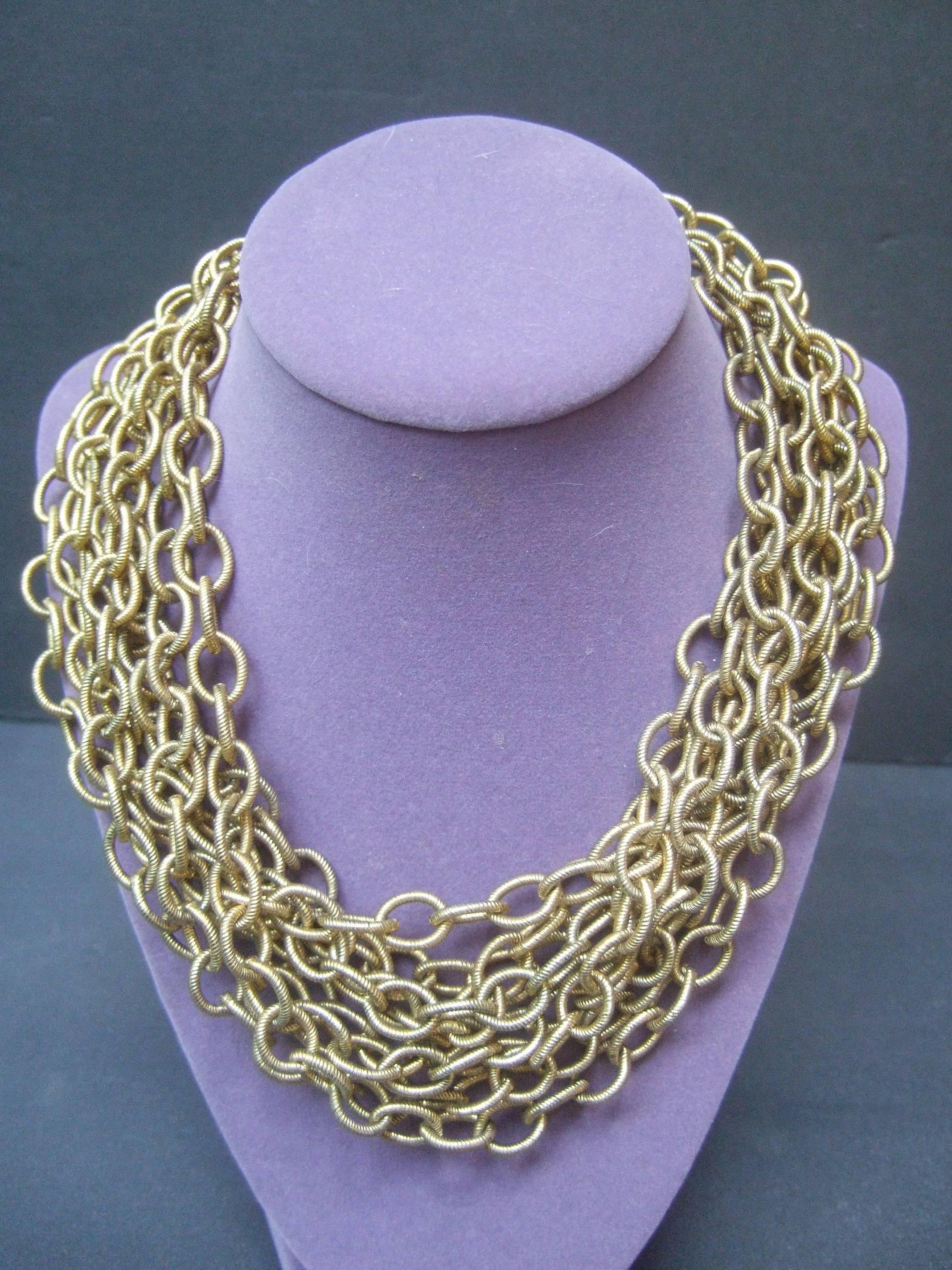Bold Gilt Choker Chain Necklace Designed by R J Graziano    1