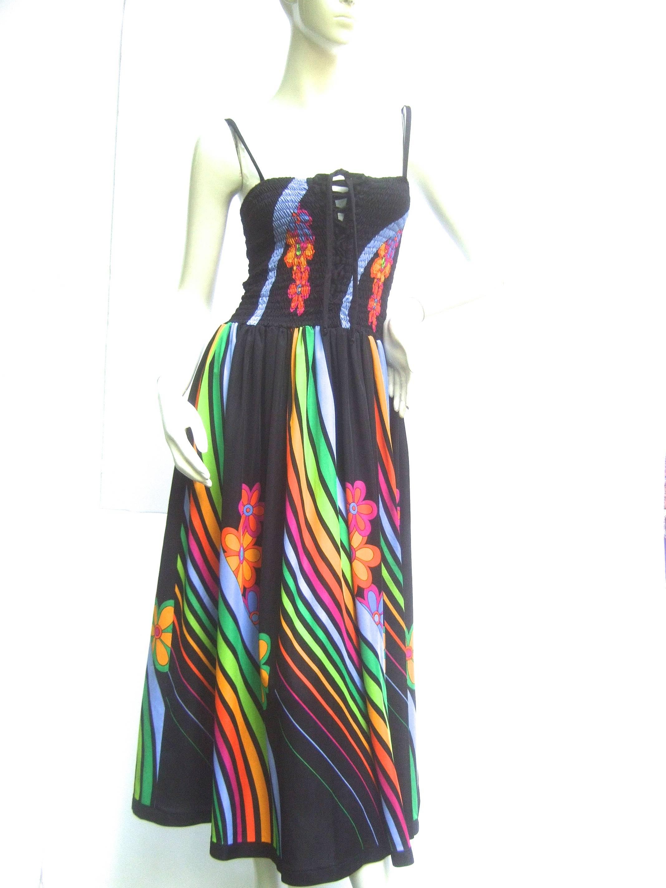 Gray Super Cool 70's Bodice Dress with Fringed Cape. For Sale