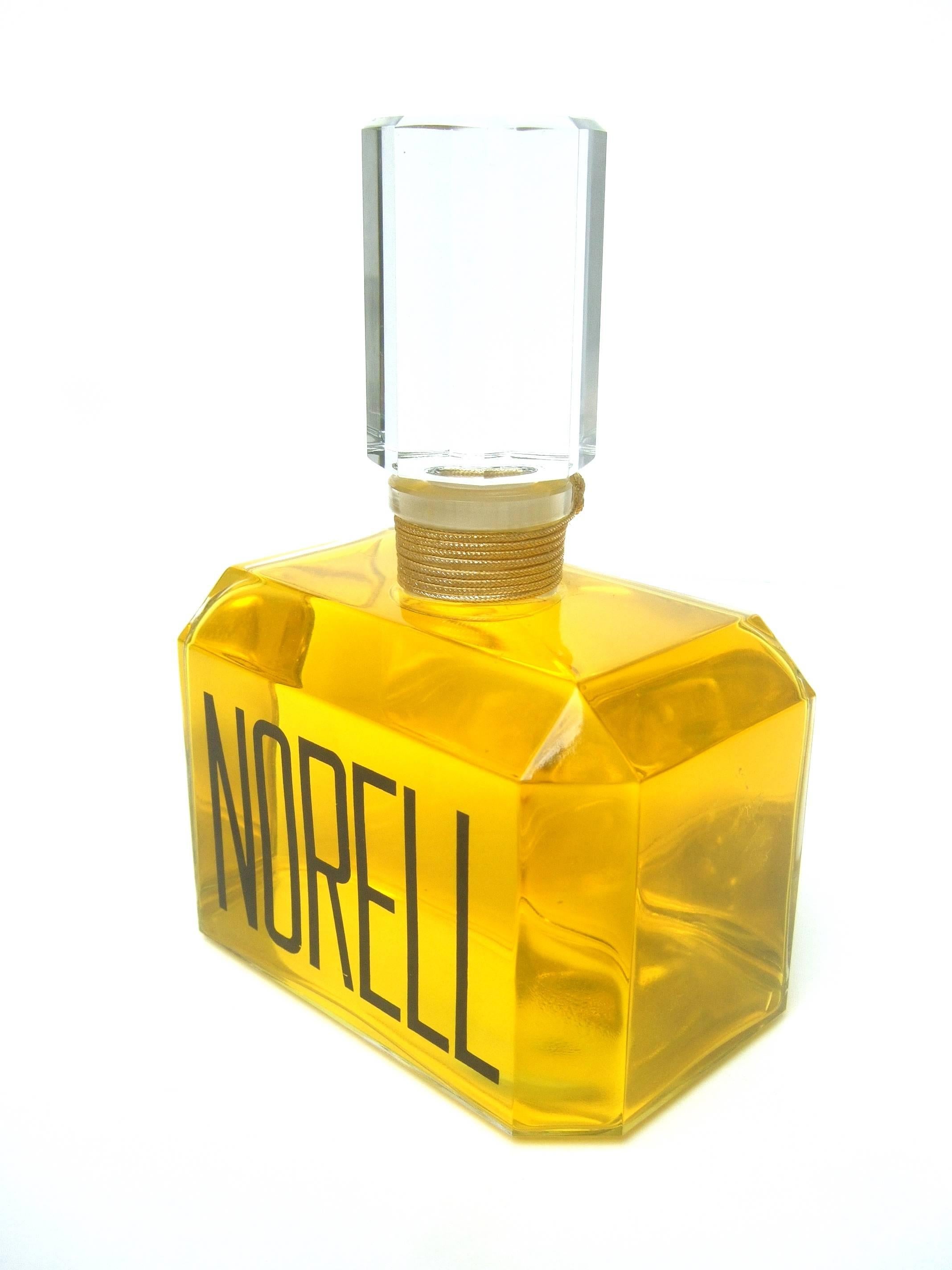 Yellow Norell Sleek Large Crystal Factice Fragrance Display Bottle 