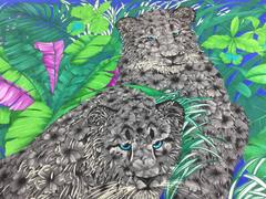 Ferragamo Leopard Scarf with Floral Fur. 1980s.