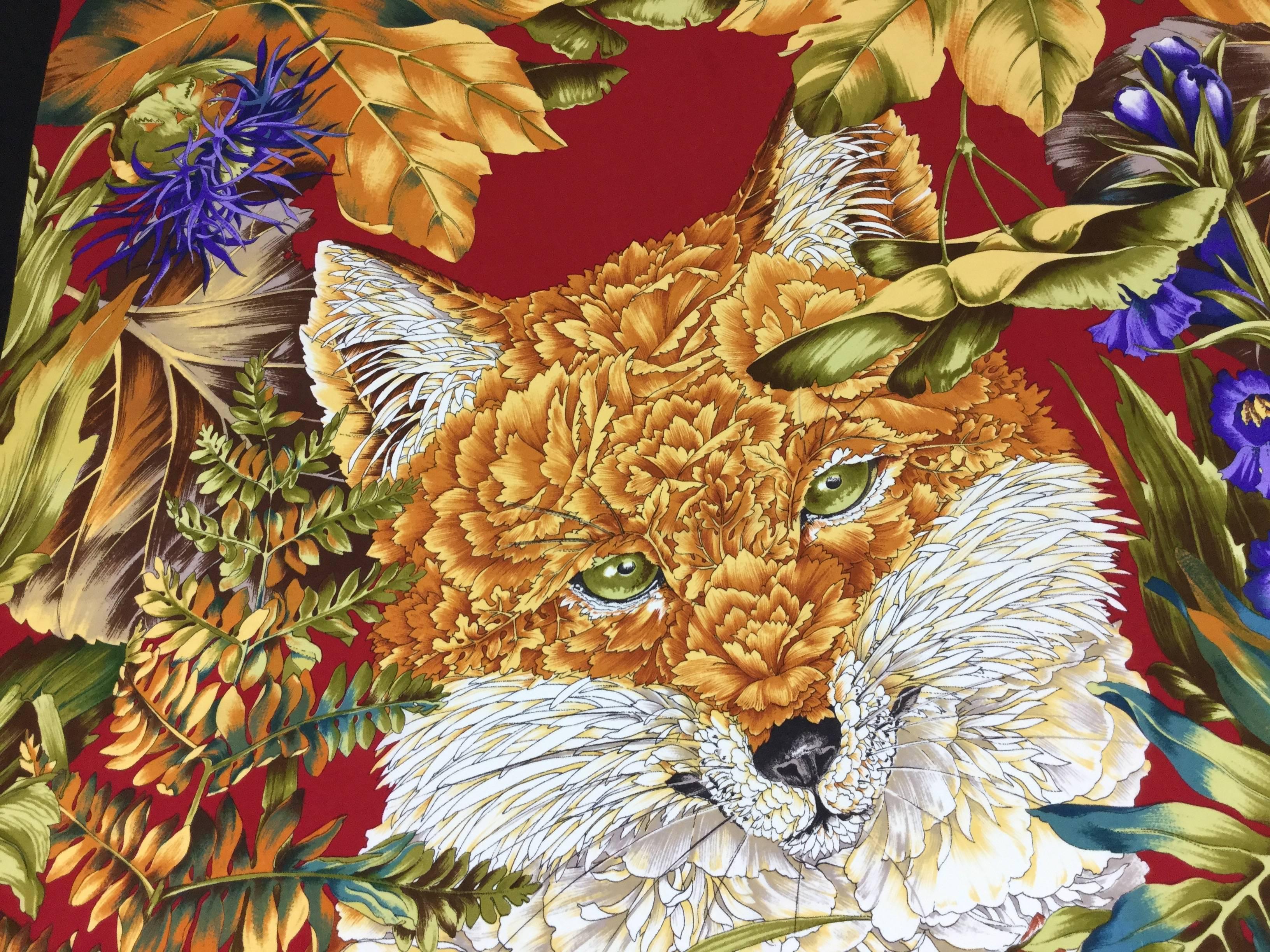 fox silk scarf