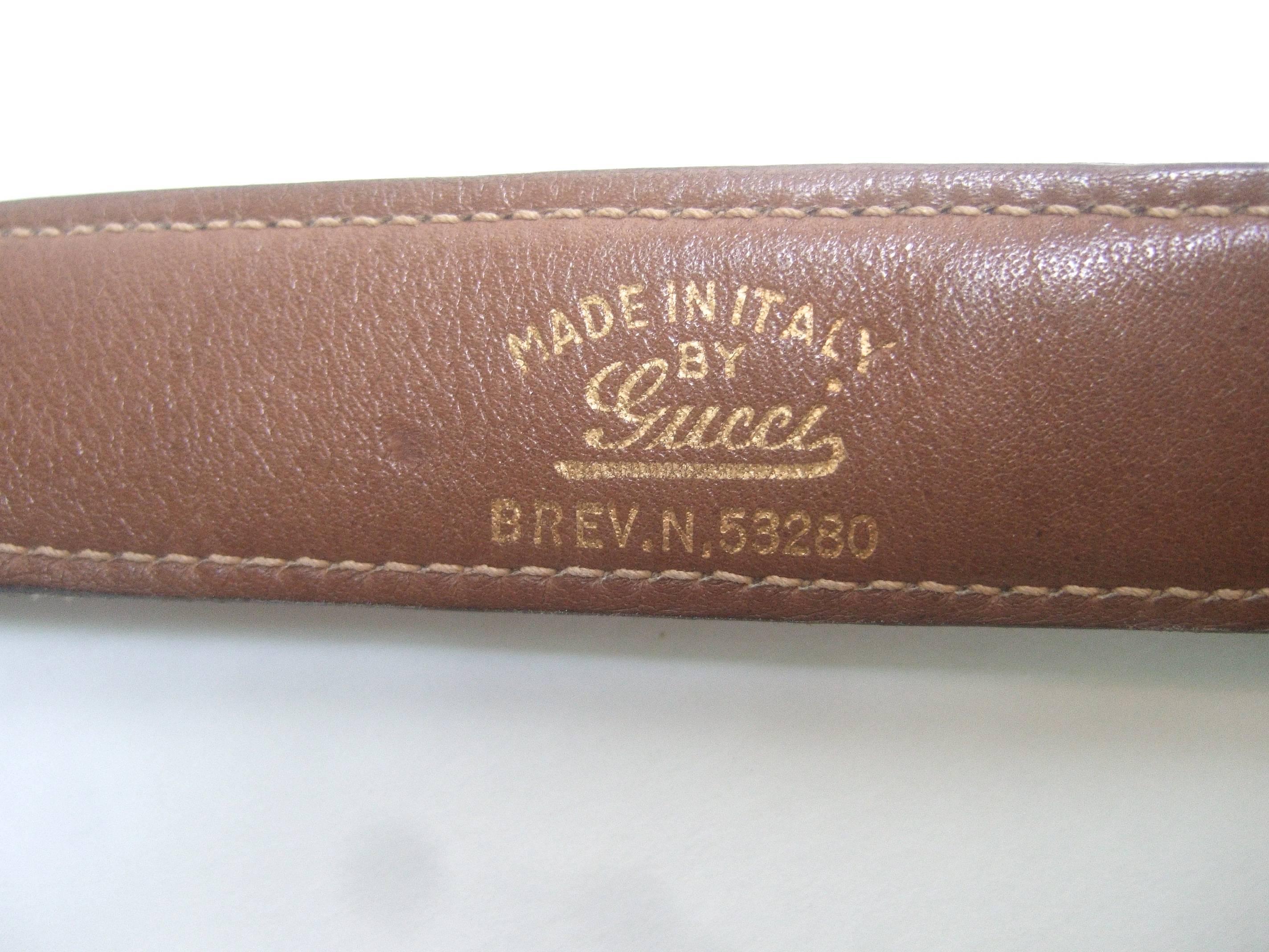 Gucci Italy Caramel Brown Leather Blondie Shoulder Bag c 1970s 2