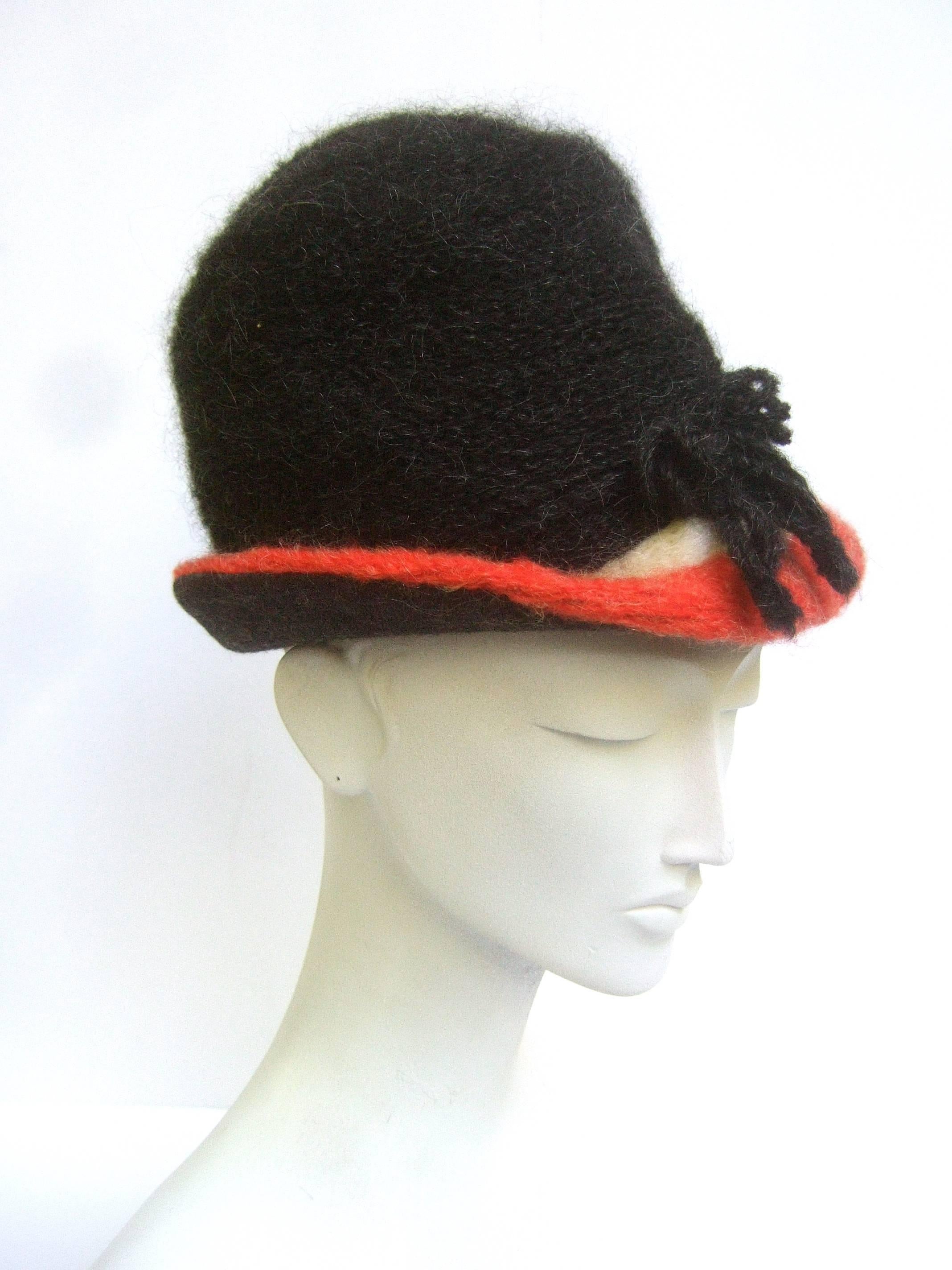 Women's Yves Saint Laurent Stylish Wool Knit Hat c 1970 For Sale