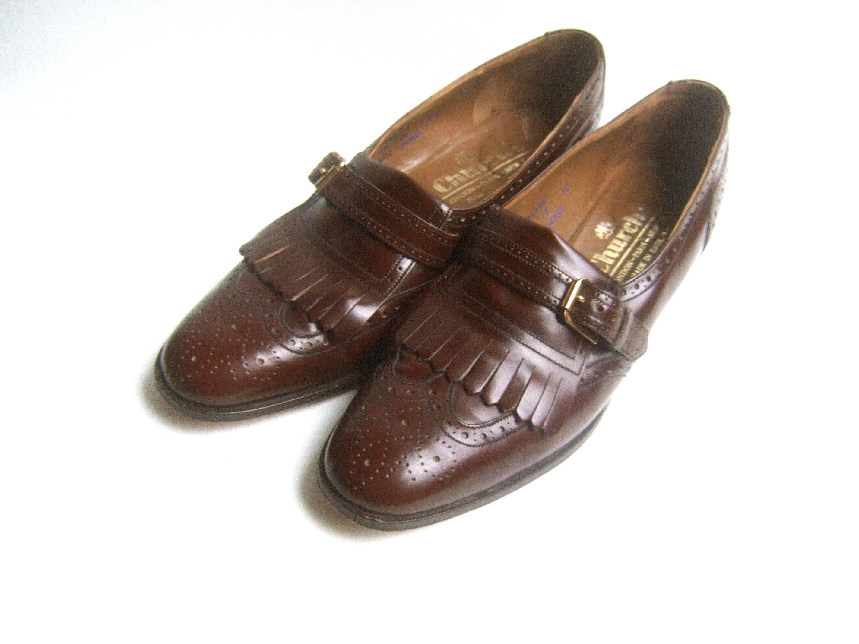 Church's London Classic Men's Brown Leather Brogue Loafers UK Size 9 AA 2