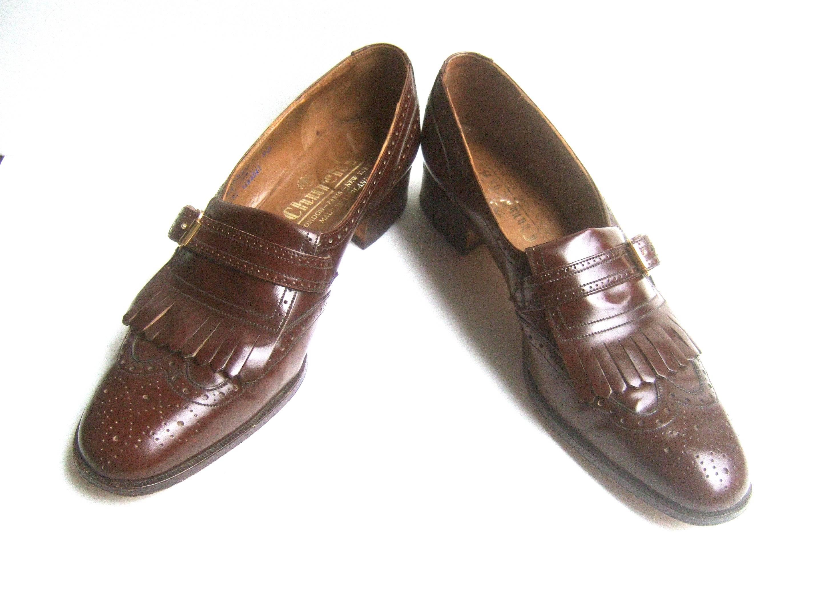 Church's London Classic Men's Brown Leather Brogue Loafers UK Size 9 AA 3