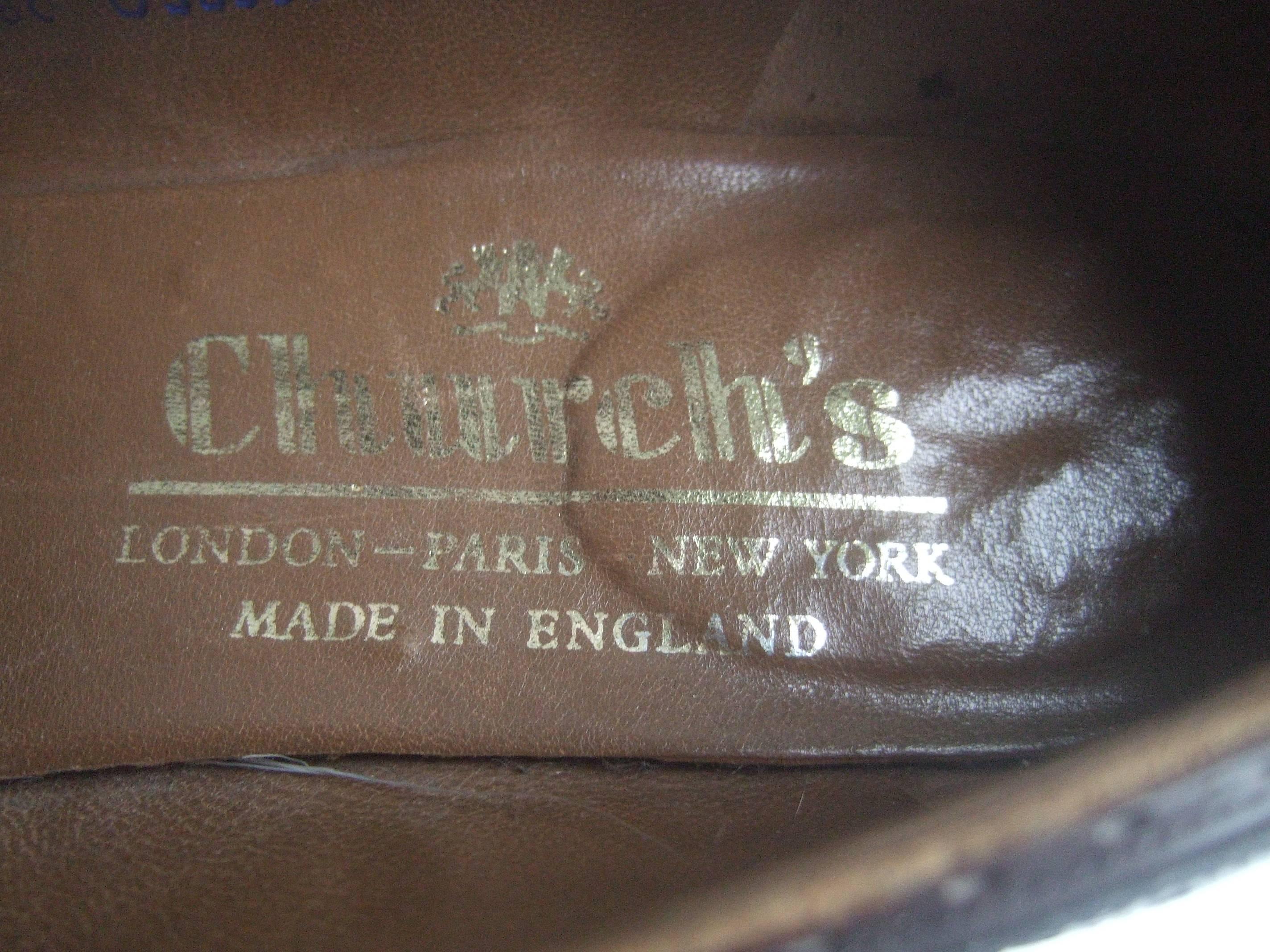 Church's London Classic Men's Brown Leather Brogue Loafers UK Size 9 AA 6