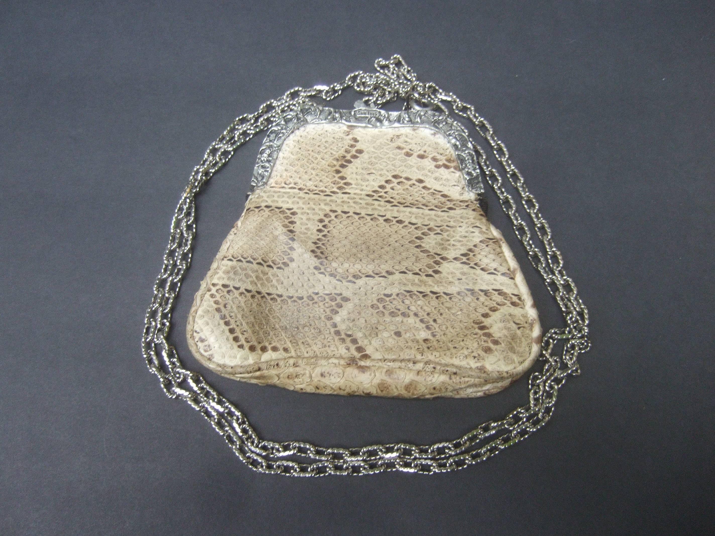 Diminutive Python Alligator Emblem Tiny Pouch Purse  4