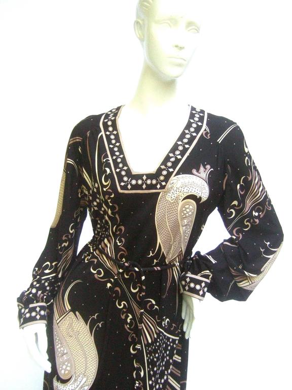 Emilio Pucci Rare Silk Jersey Birds of Paradise Dress c 1970s at ...