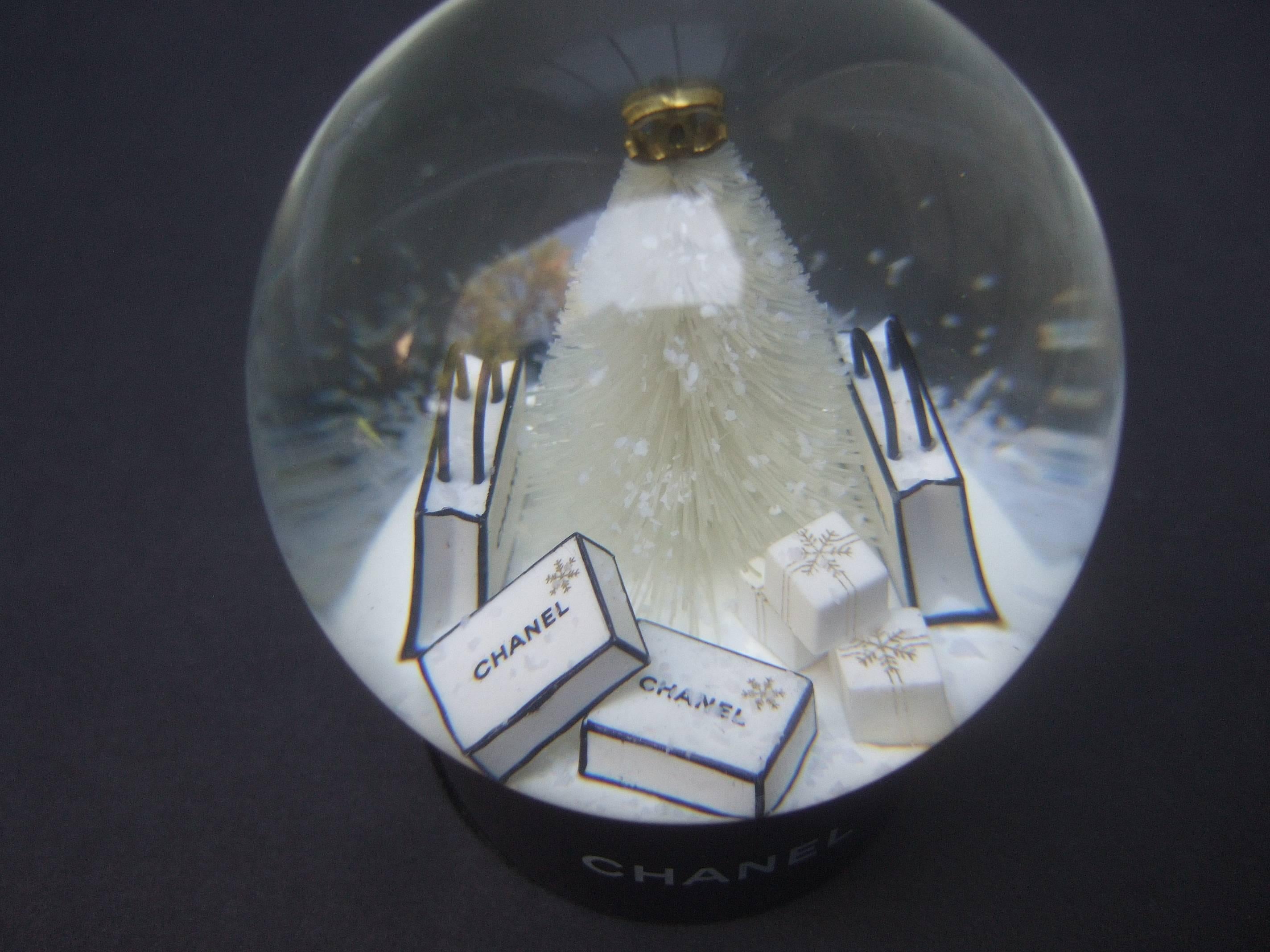 Chanel Miniature Christmas Tree Snow Globe  In Excellent Condition In University City, MO