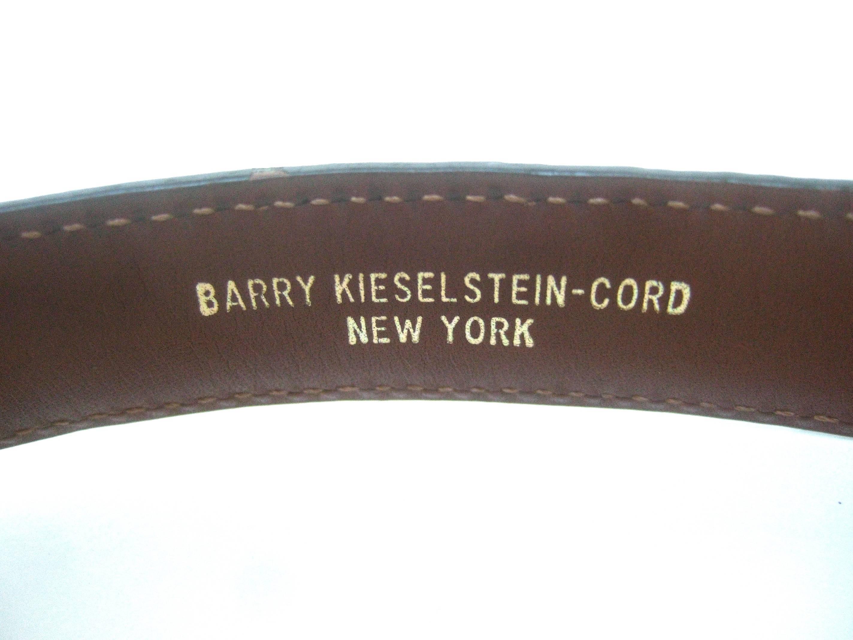 Kieselstein Cord Sterling Aligator Buckle Ebony Lizard Belt  3