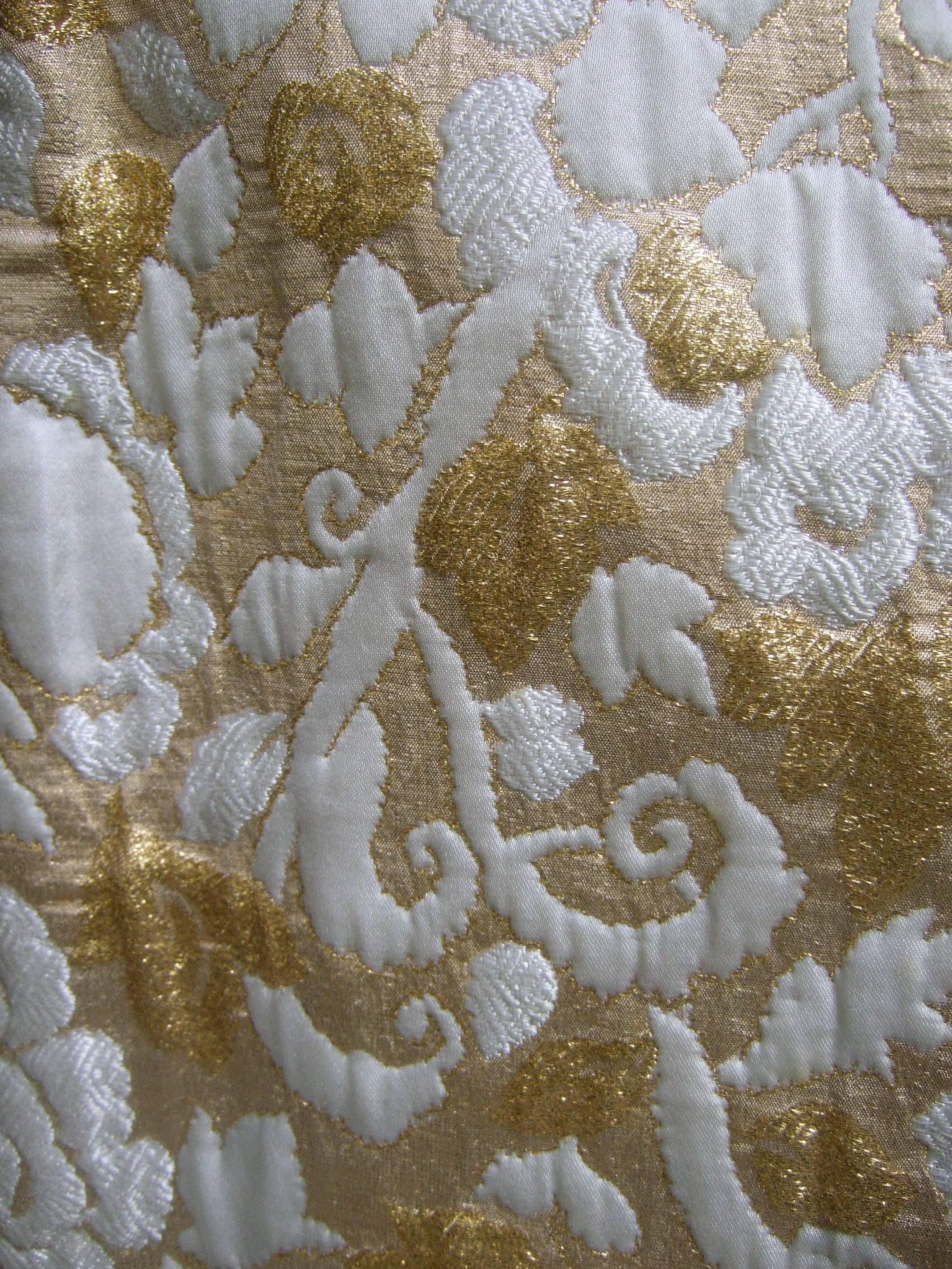 Opulent Gold Brocade Maxi Opera Coat c 1960  4