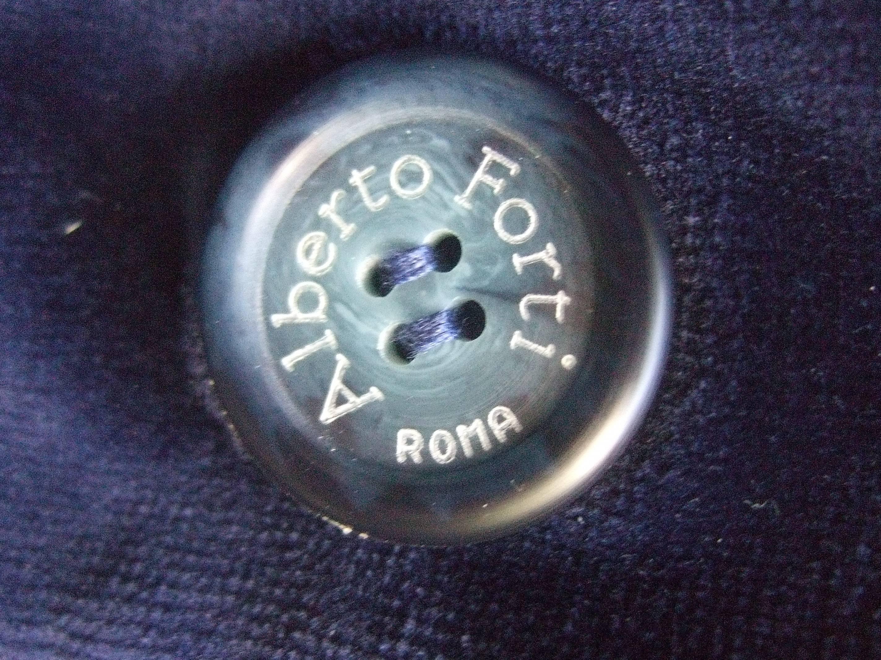 Alberto Forti Roma Midnight Blue Cotton Velvet Coat  In Good Condition For Sale In University City, MO