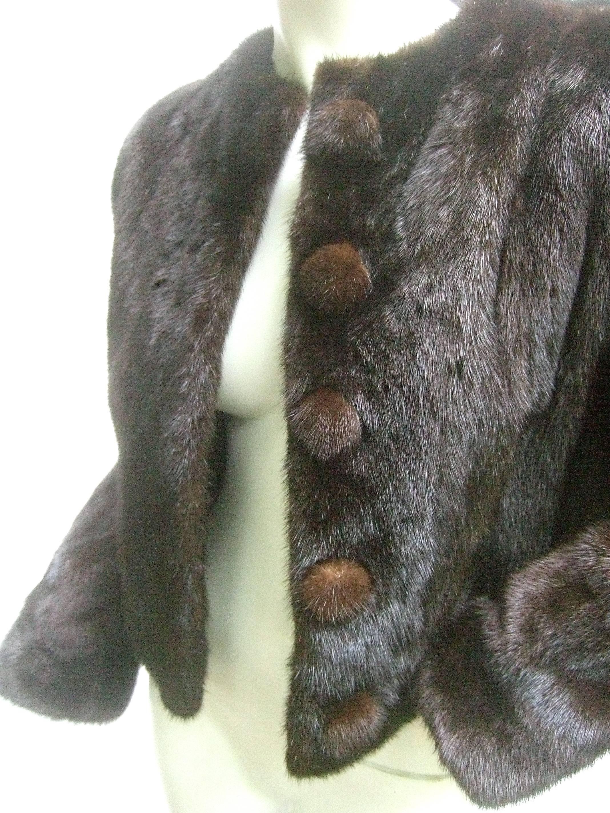 Luxurious Mink Fur Cropped Jacket c 1970 1