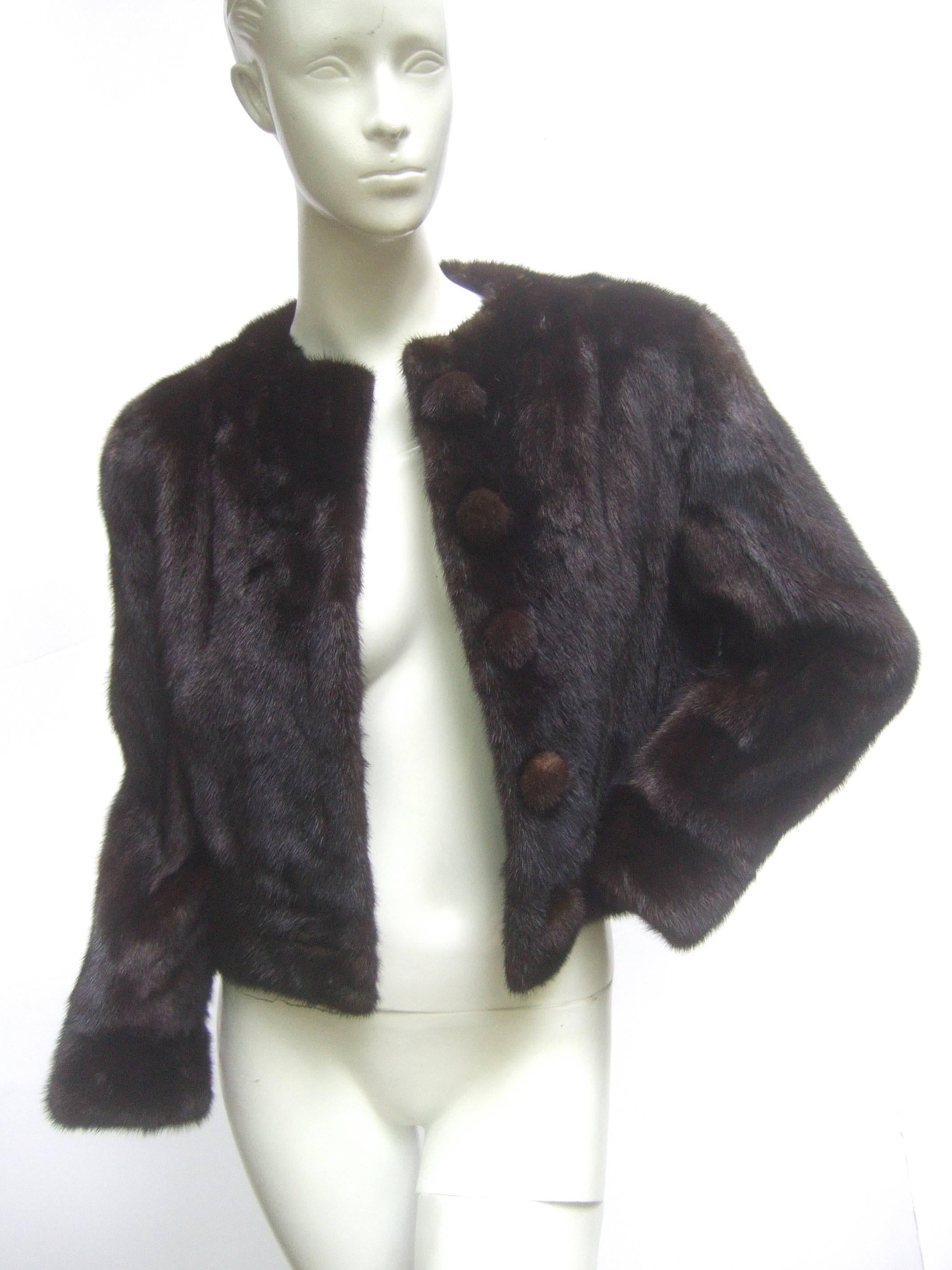 Luxurious Mink Fur Cropped Jacket c 1970 3