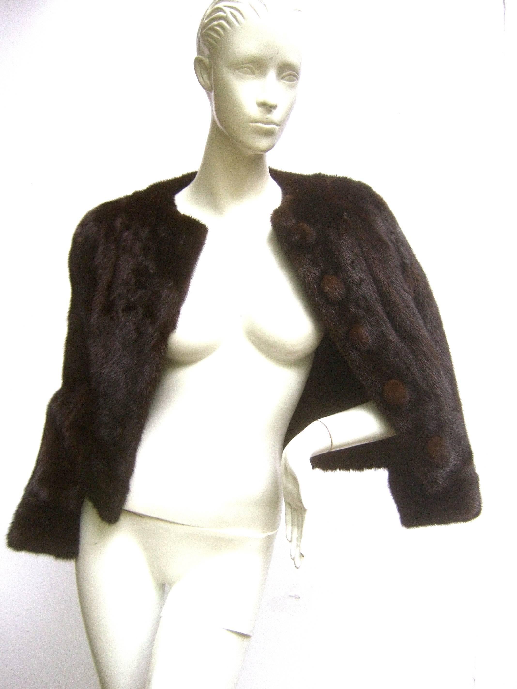 Luxurious Mink Fur Cropped Jacket c 1970 2