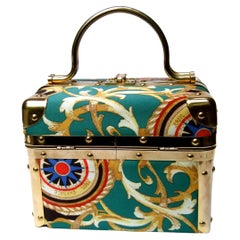 Borsa Bella Rare Italian Satin Print Box Purse c 1980