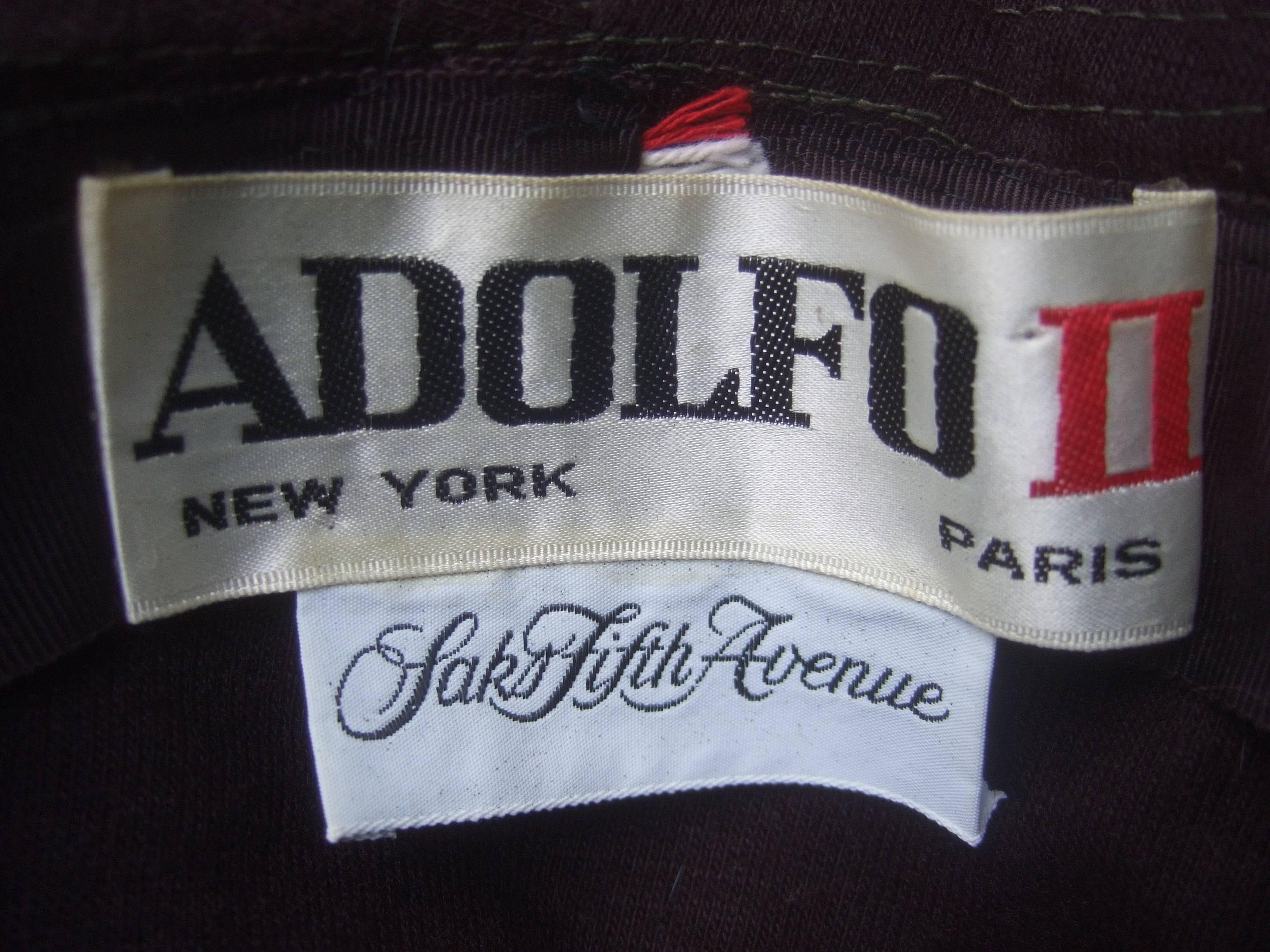Adolfo Plush Mink Fedora Hat for Saks Fifth Avenue c 1970s 4