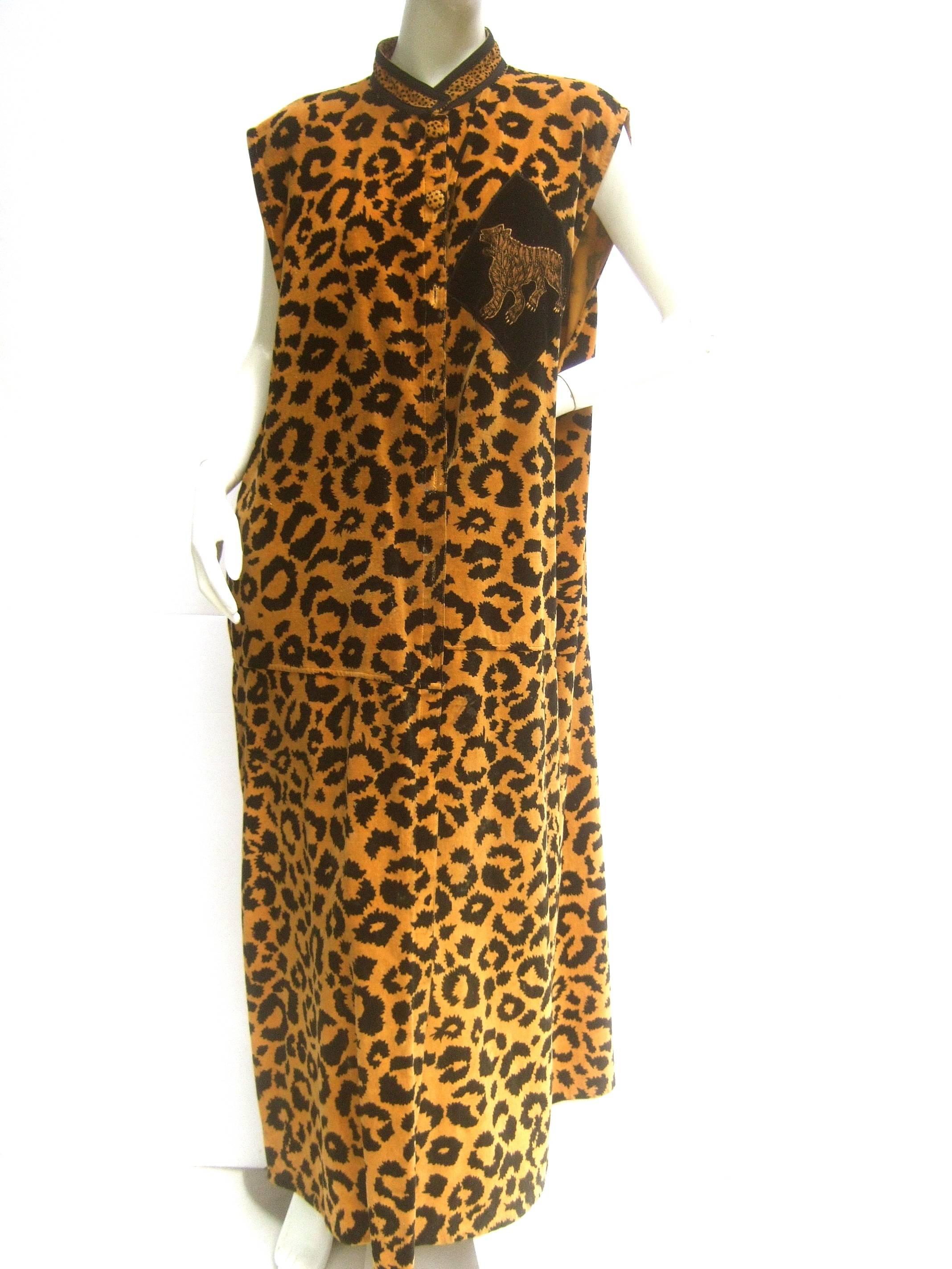 Women's Exotic Cotton Velvet Maxi Vest for Saks Fifth Avenue c 1980s