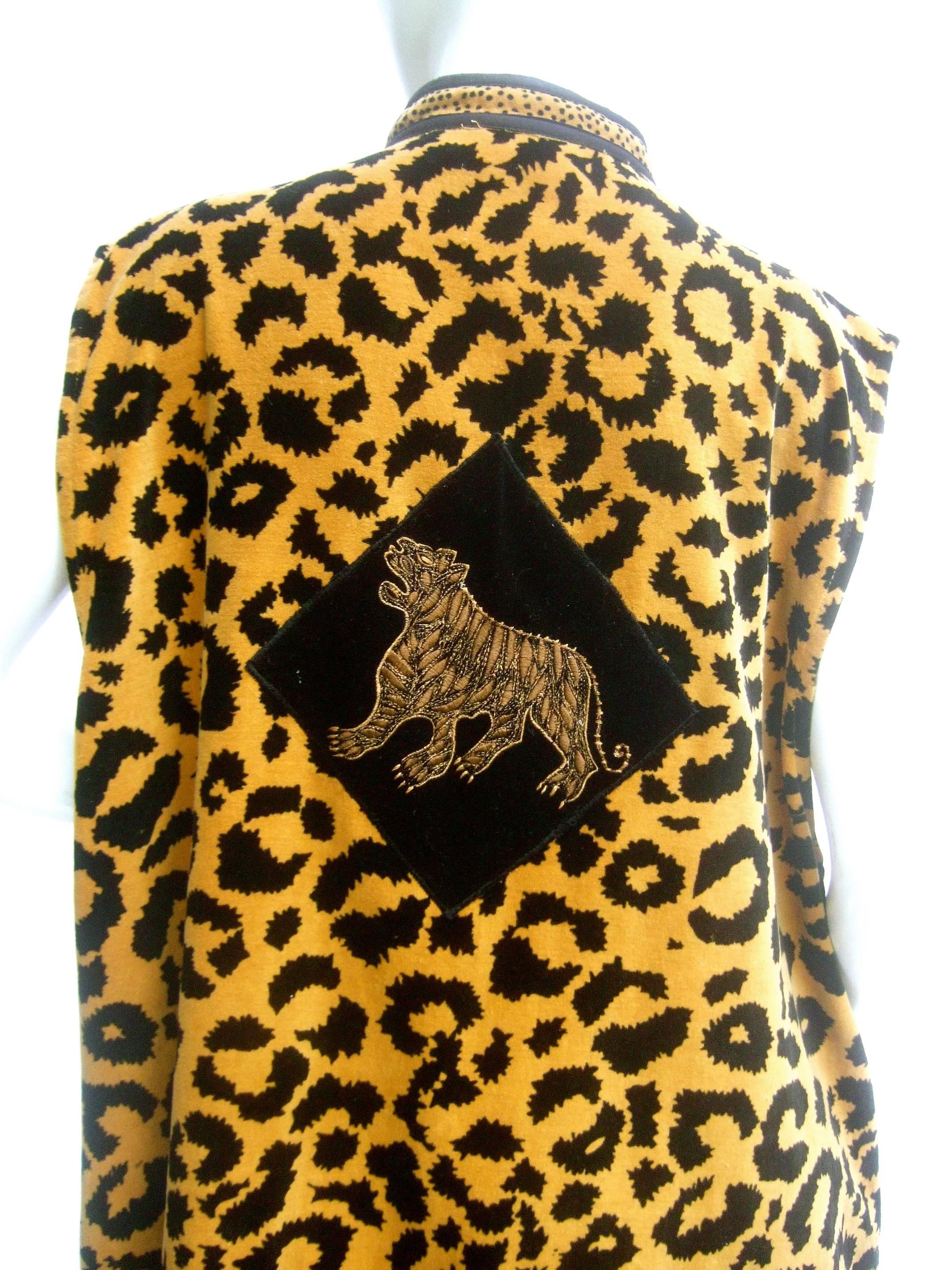 Exotic Cotton Velvet Maxi Vest for Saks Fifth Avenue c 1980s 2