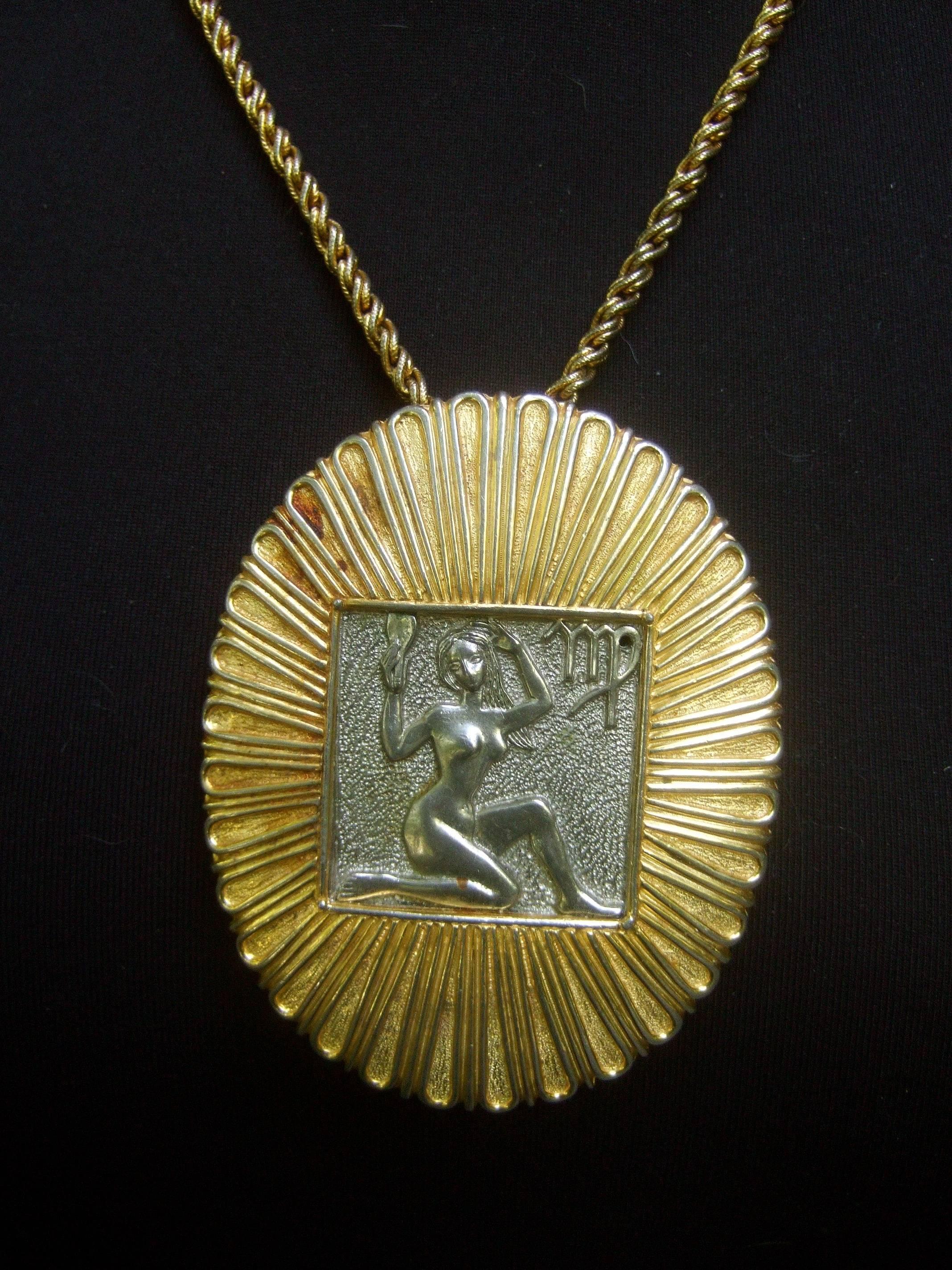 Judith Leiber Figural Woman Pendant Necklace c 1970s For Sale 4