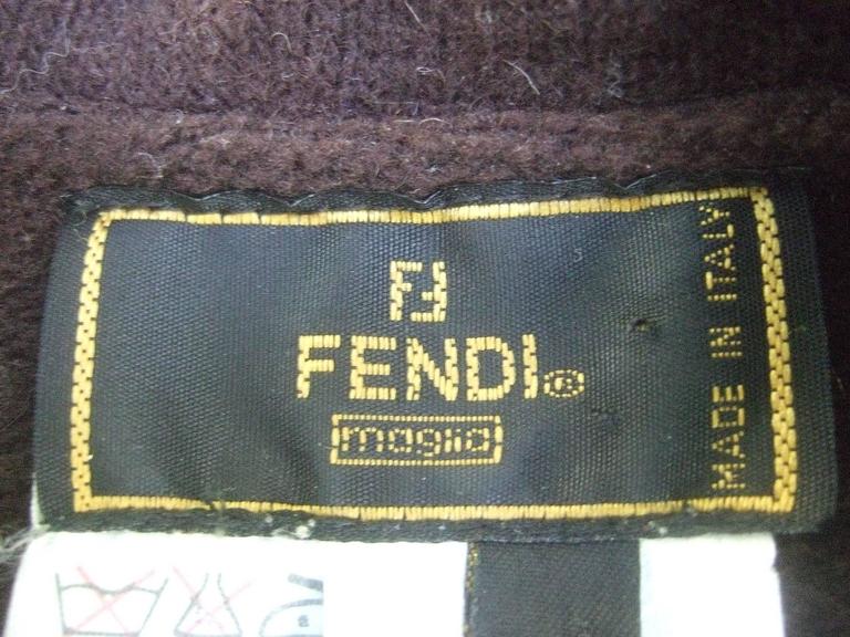 Fendi Italy Chocloate Brown Cardigan Sweater c 1990s For Sale at ...