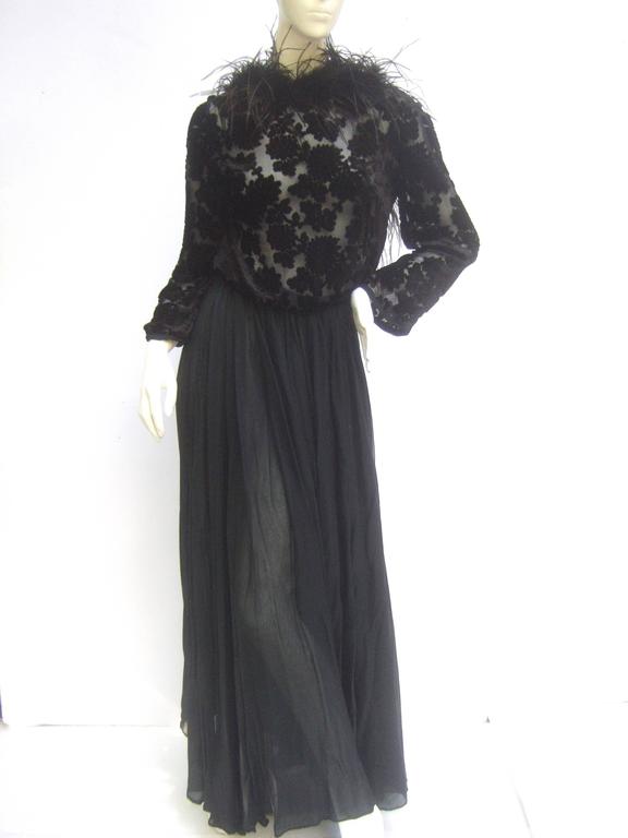 Saks Fifth Avenue Black Feather Trim 
