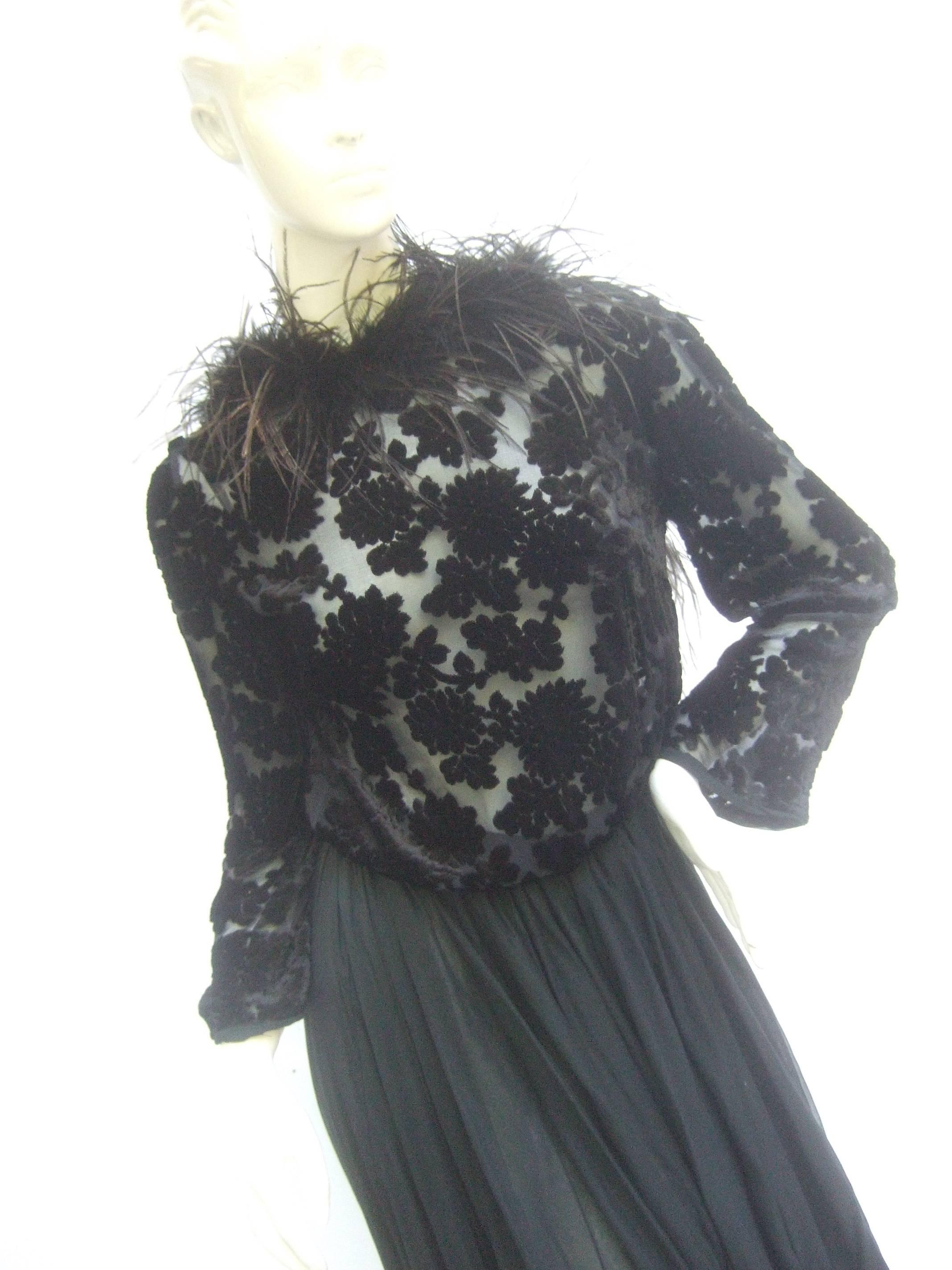 black feather gown
