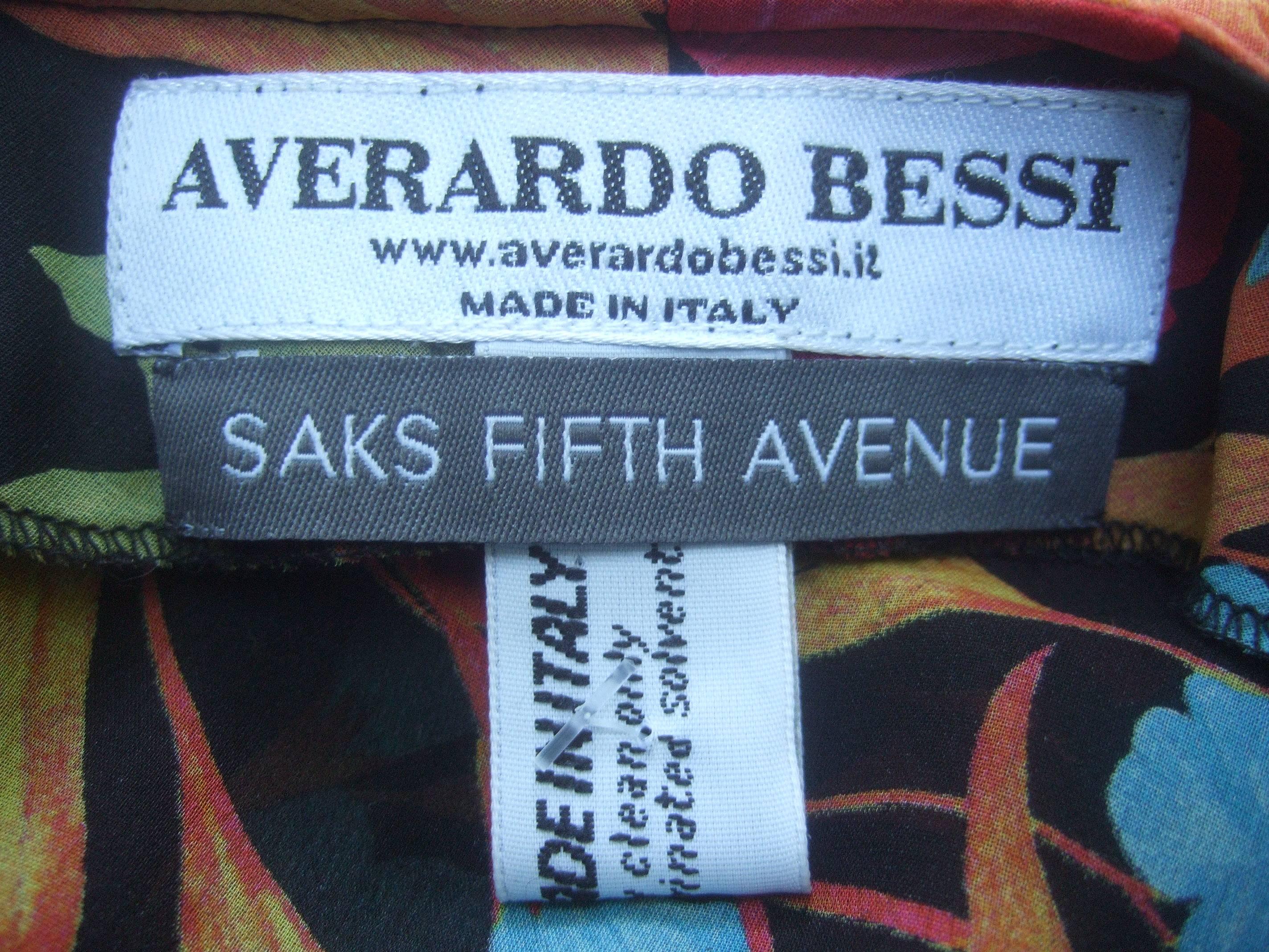 Averardo Besi Italy Silk Floral Ruffled Sheer Blouse  4
