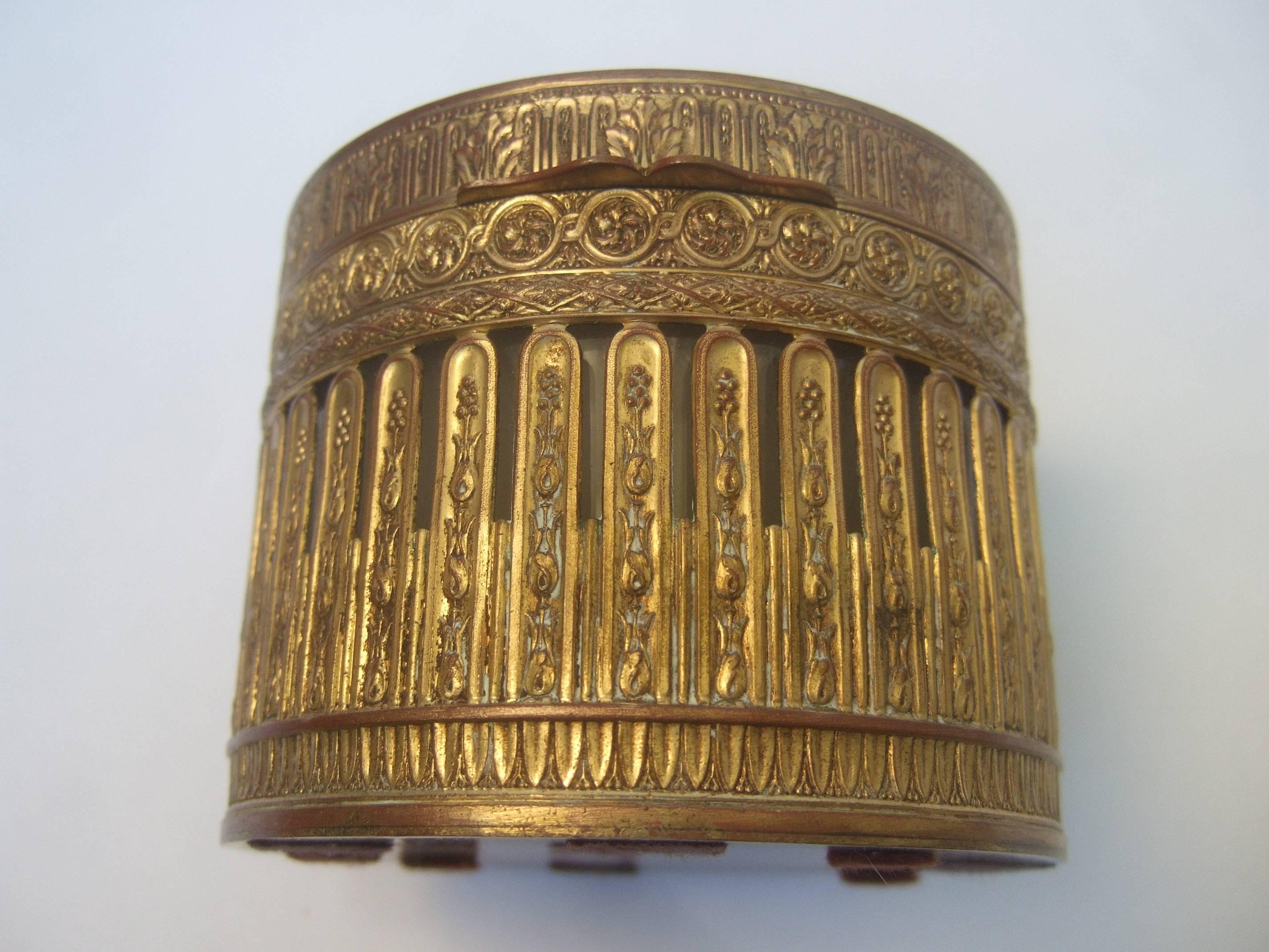 Women's French Gilded Brass Metal Vanity Trinket Box