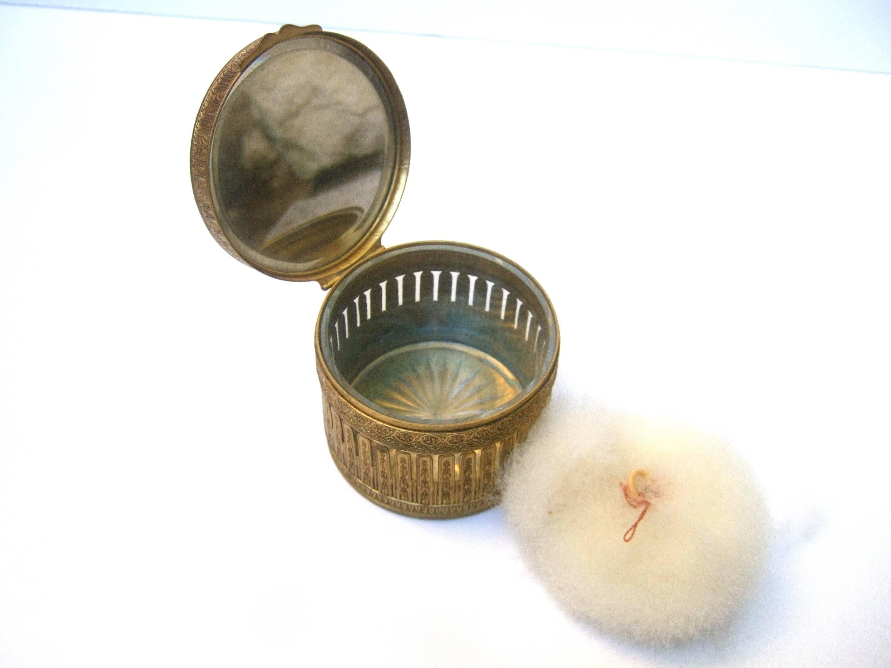 French Gilded Brass Metal Vanity Trinket Box 2