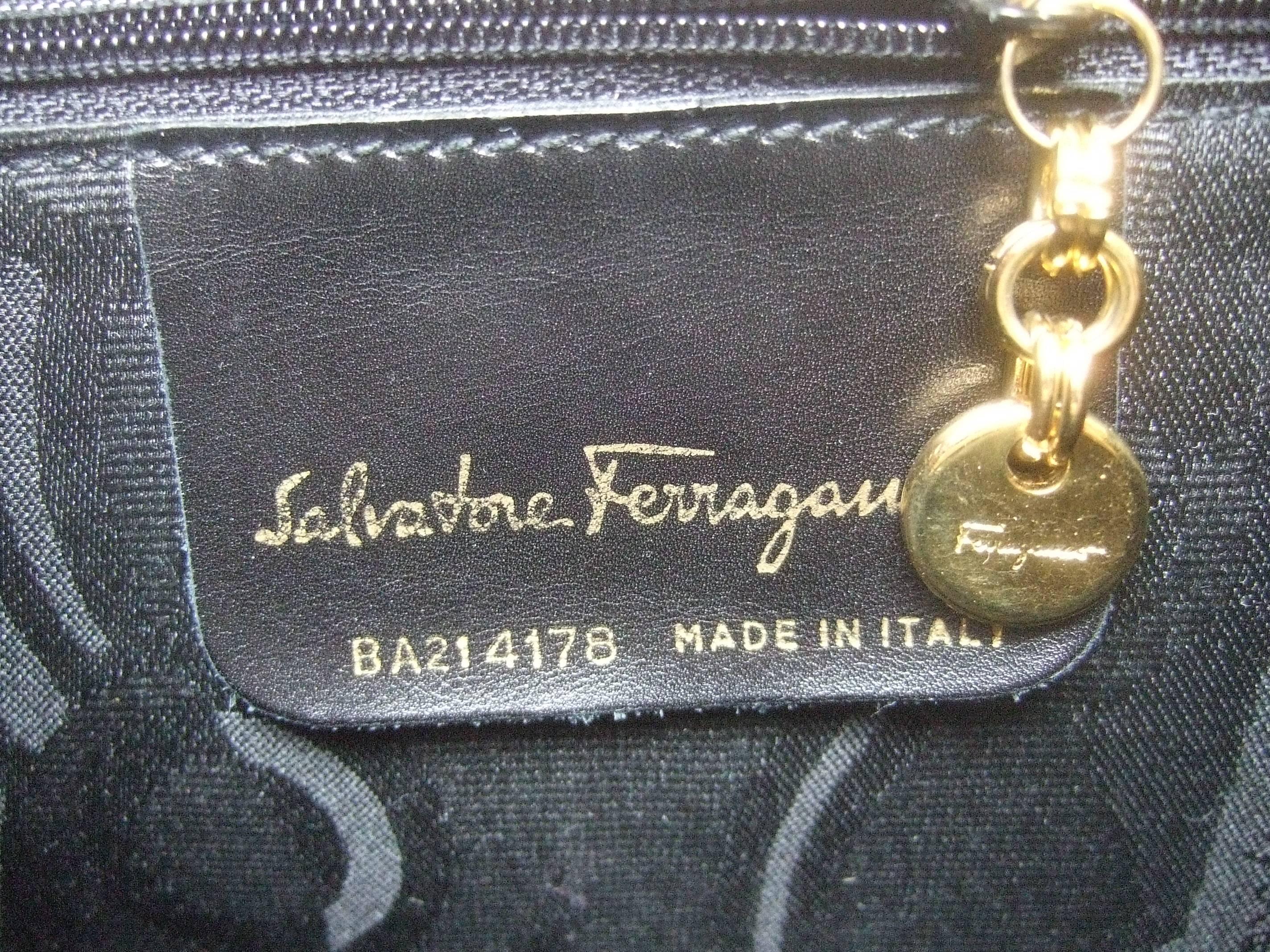 Salvatore Ferragamo Italy Mocha Brown Suede Handbag c 1990  4