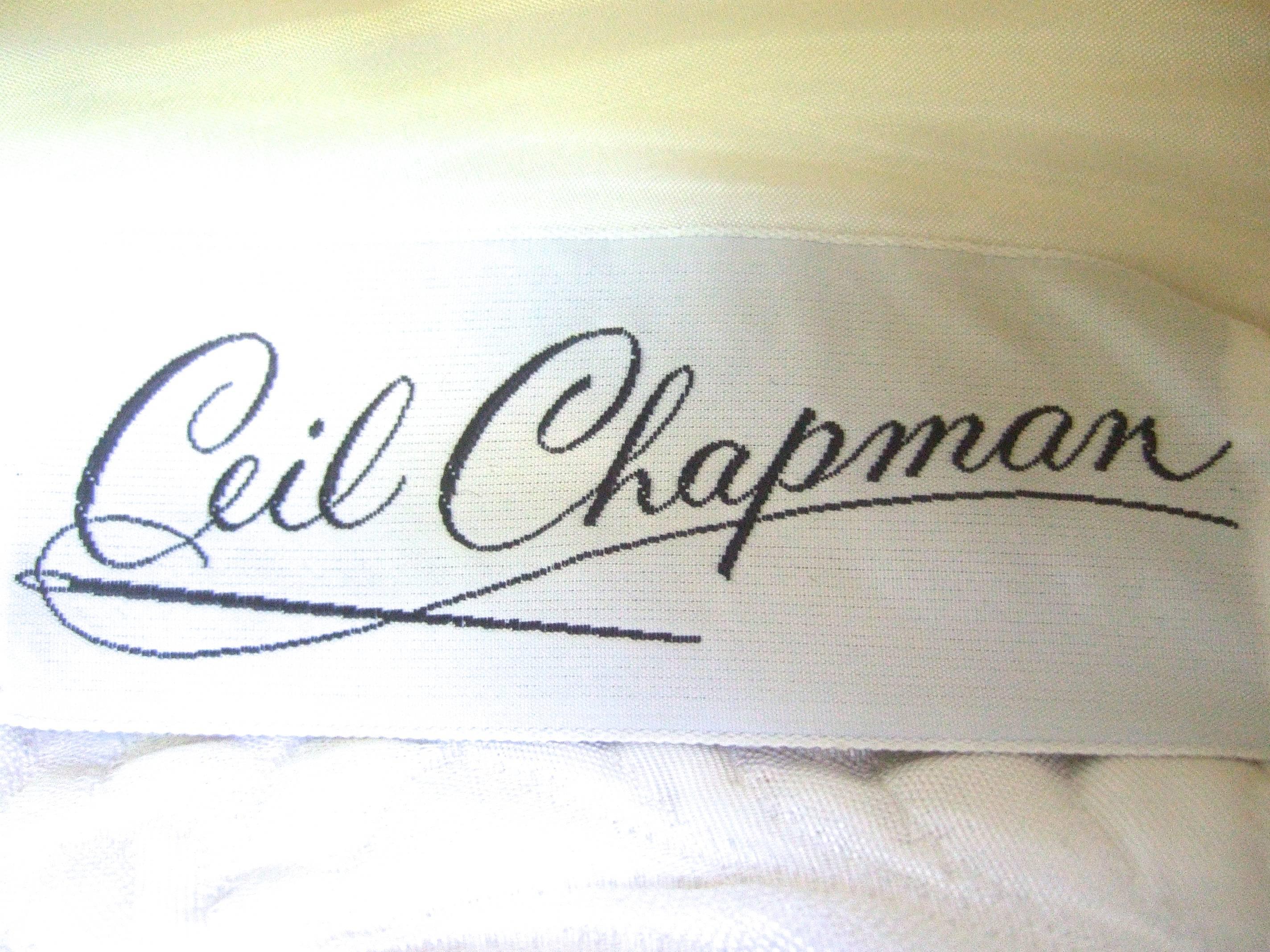 Ceil Chapman Impresionante vestido imperio de brocado marfil con joyas c 1960 en venta 5